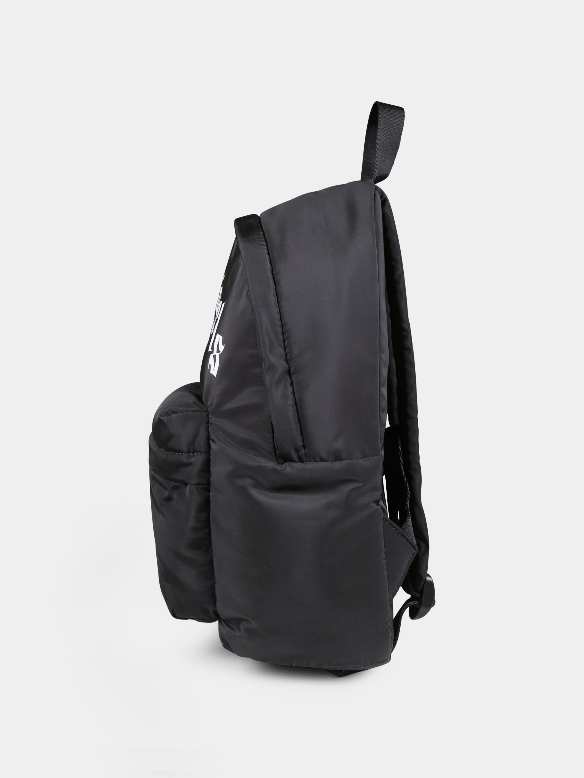 Zaino nero per bambino con logo bianco,Palm Angels,PBNB015C99FAB0011001