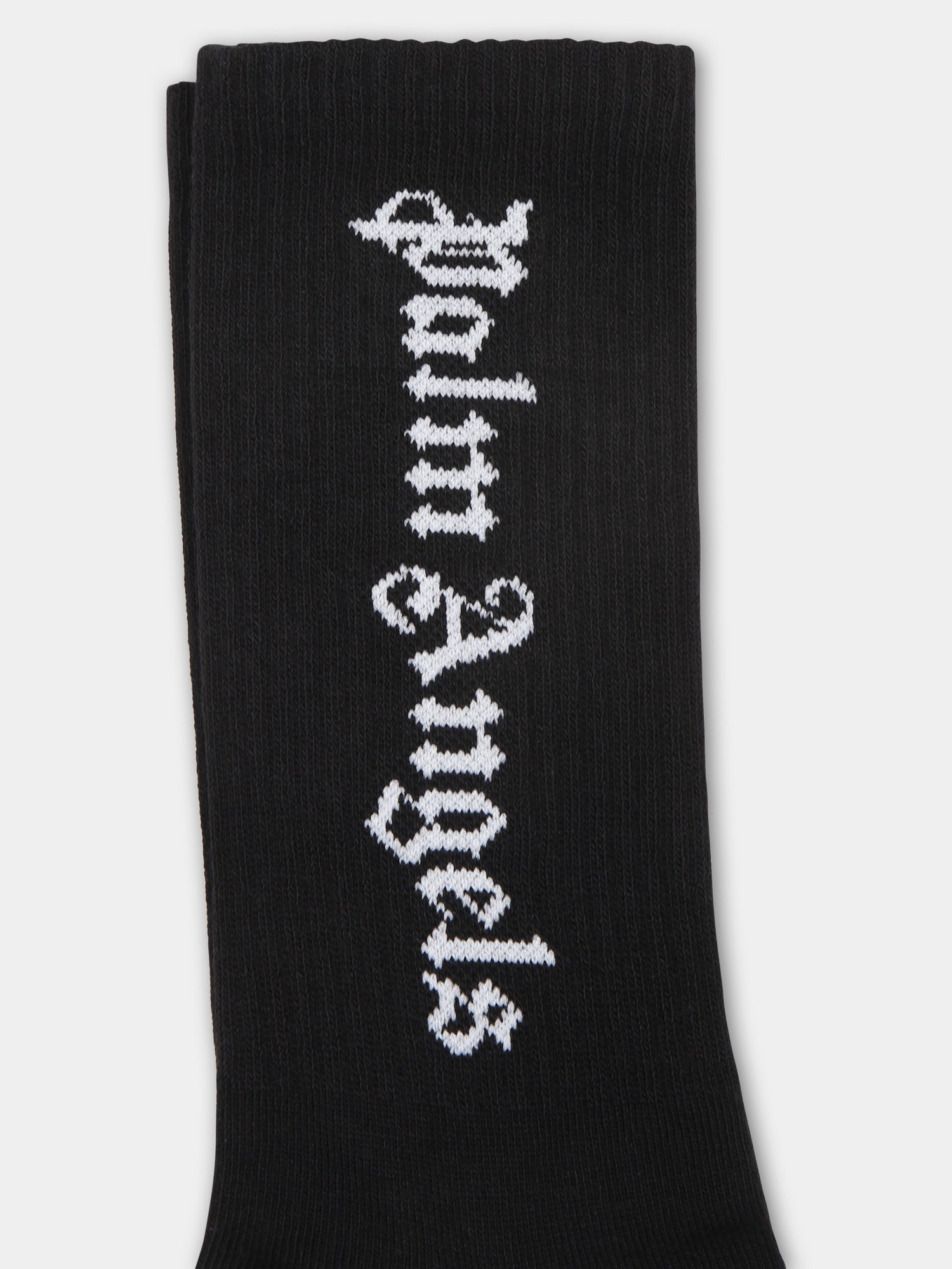 Calze nere per bambino con logo,Palm Angels,PBRA005C99KNI0041001