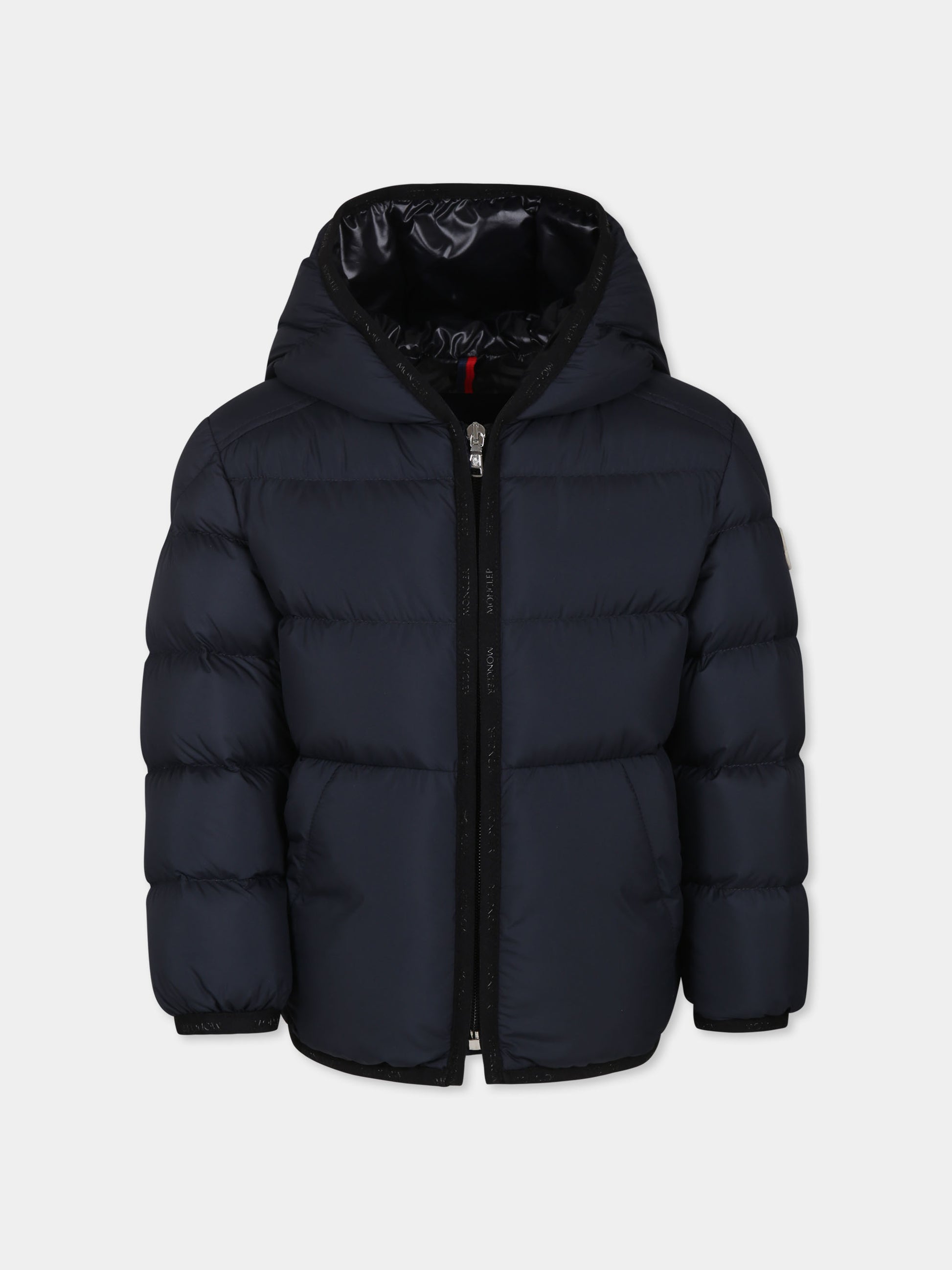 Piumino Mattan blu per bambino con patch logato,Moncler Kids,J2954 1A00058 549SK 77G