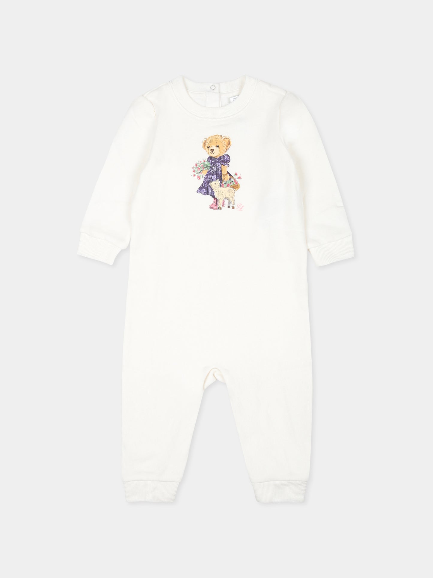 Tutina bianca per neonata con Polo Bear,Ralph Lauren Kids,955224001