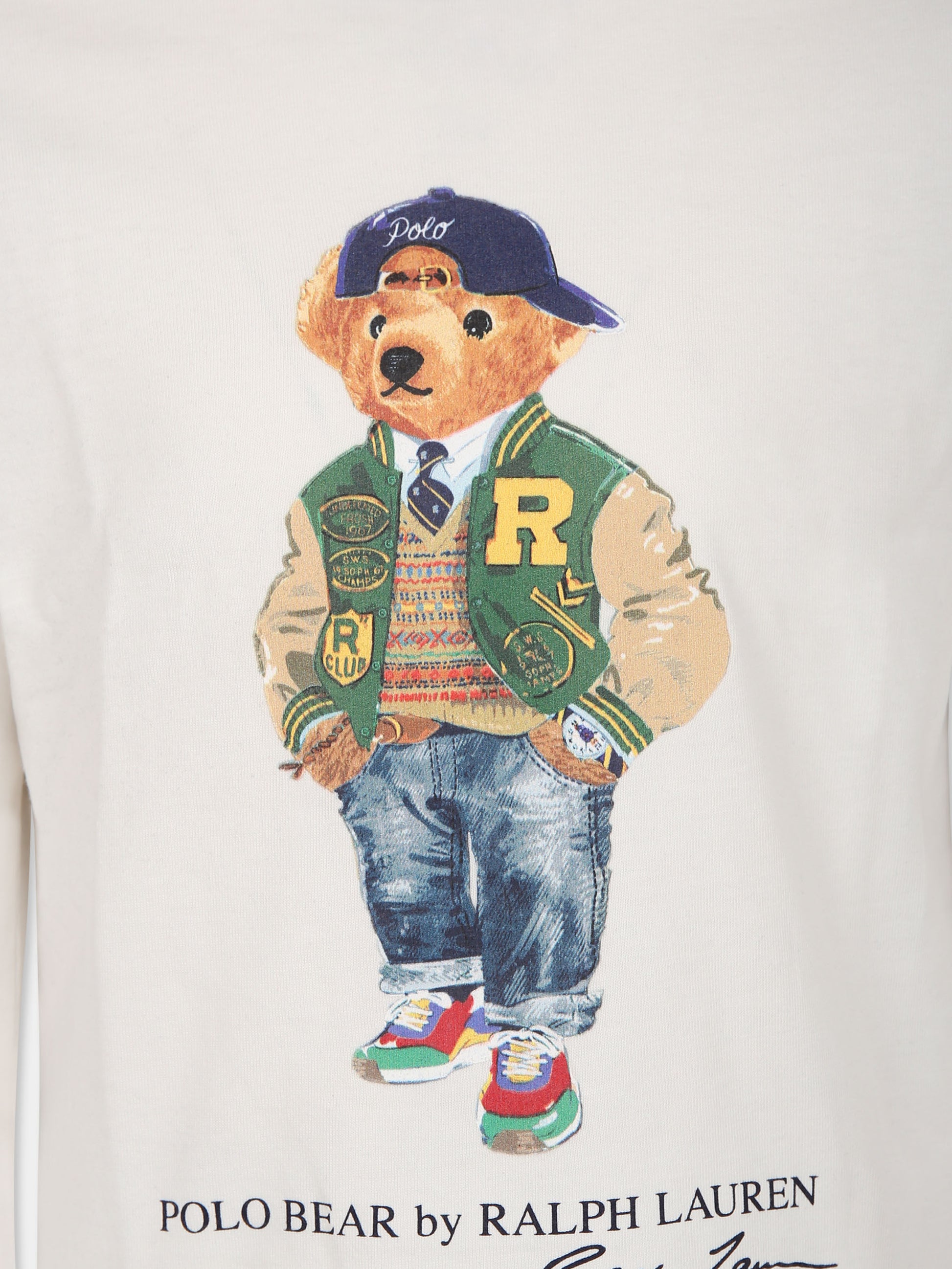 T-shirt bianca per bambino con stampa Polo Bear,Ralph Lauren Kids,883620010