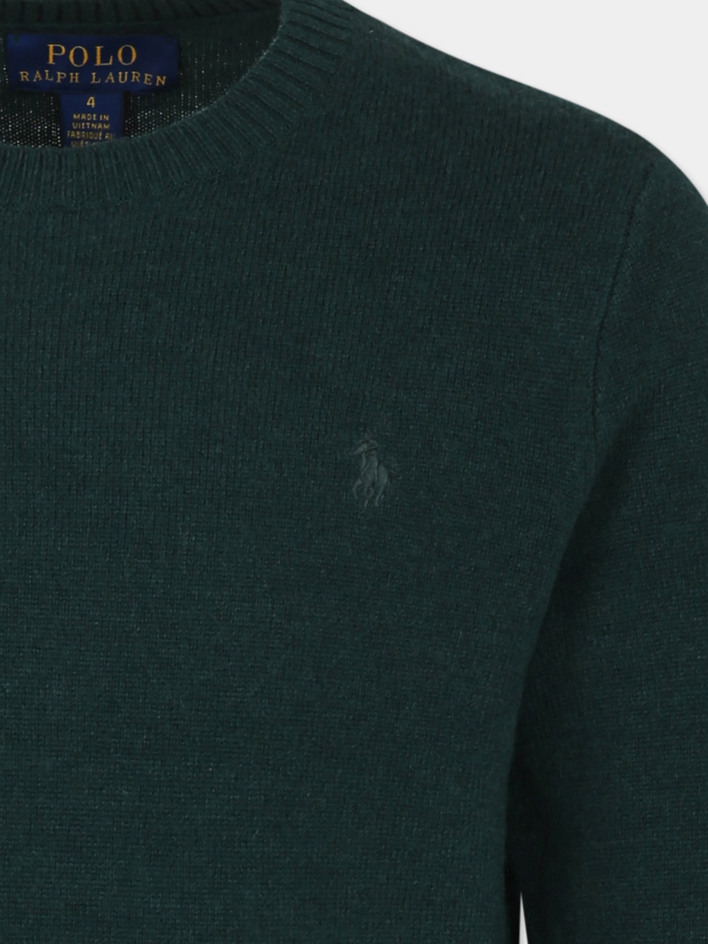 Maglione verde per bambino con cavallino,Ralph Lauren Kids,951349003