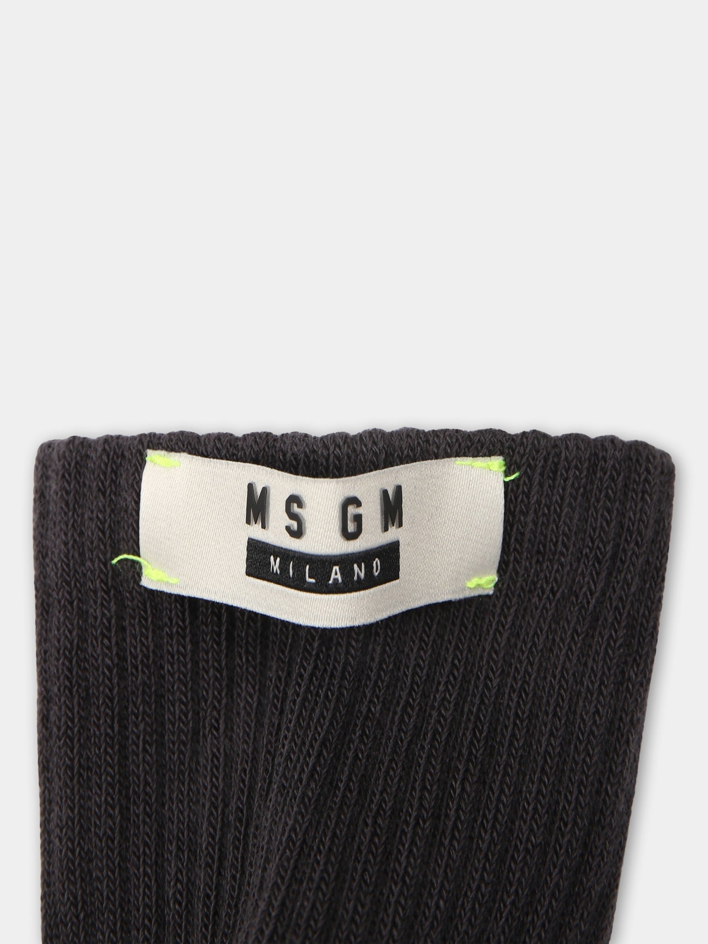 Calze nere per bambini con logo,Msgm Kids,F4MSJUSO179 103