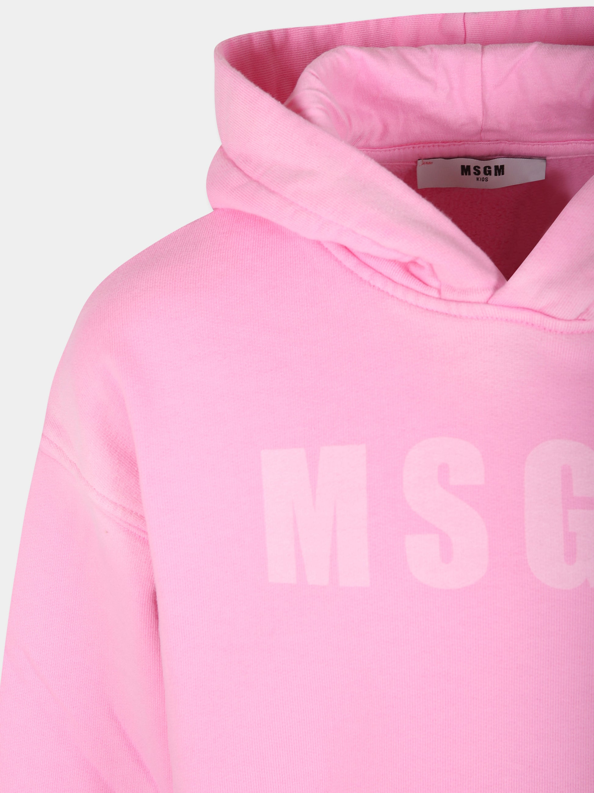 Vestito rosa per bambina con logo,Msgm Kids,F4MSJGHS190 042