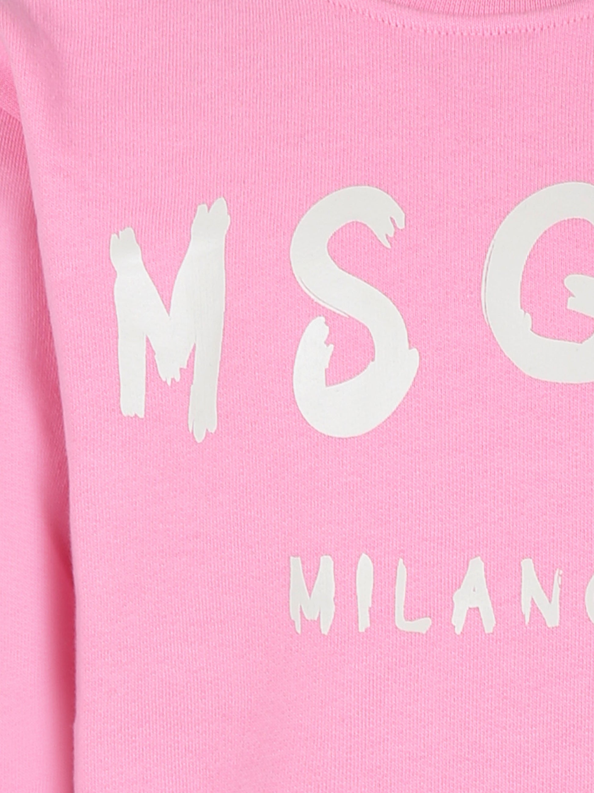 Felpa rosa per bambina con logo,Msgm Kids,F4MSJUSW291 042