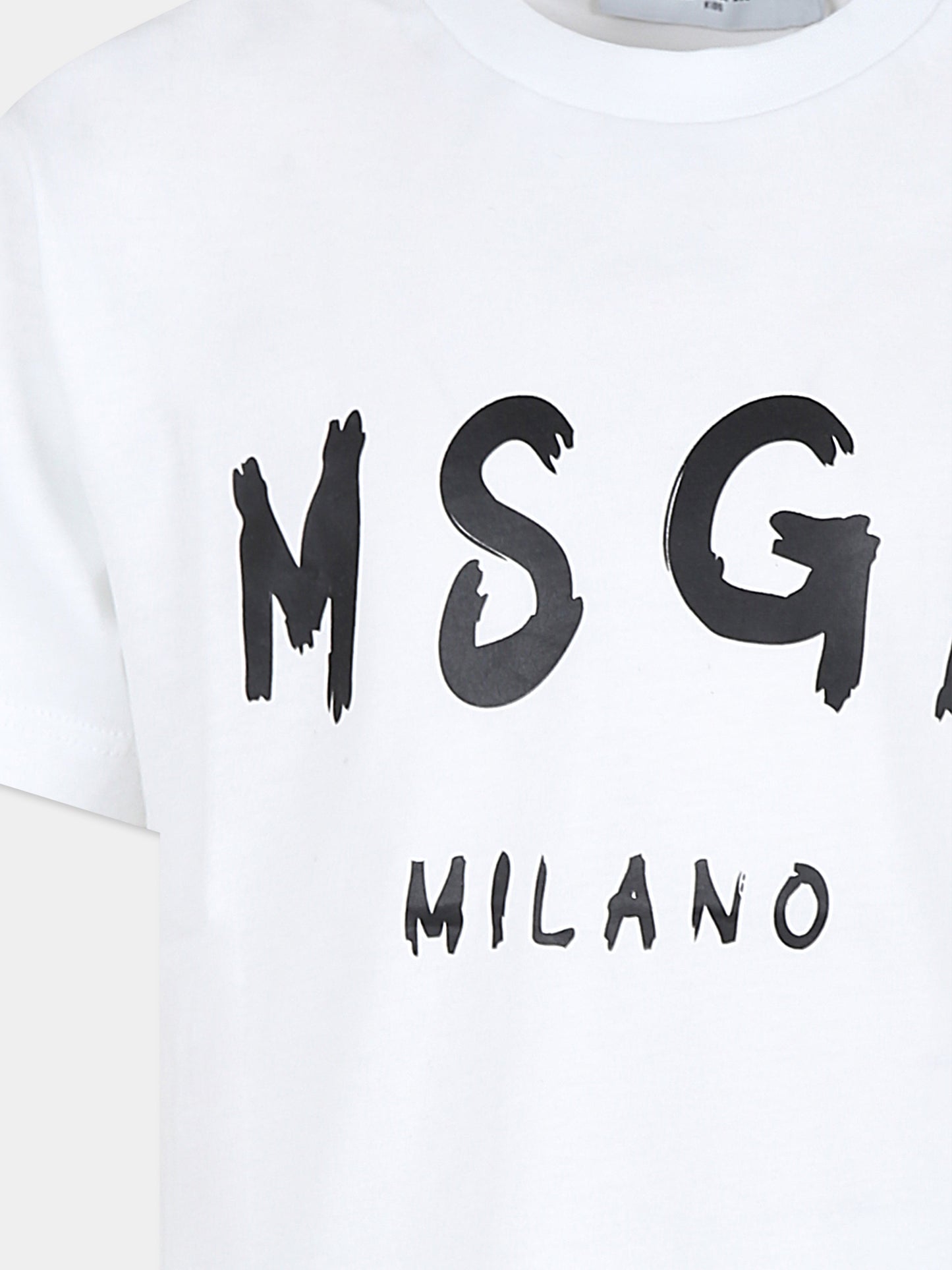 T-shirt bianca per bambini con logo,Msgm Kids,F4MSJUTH290 001