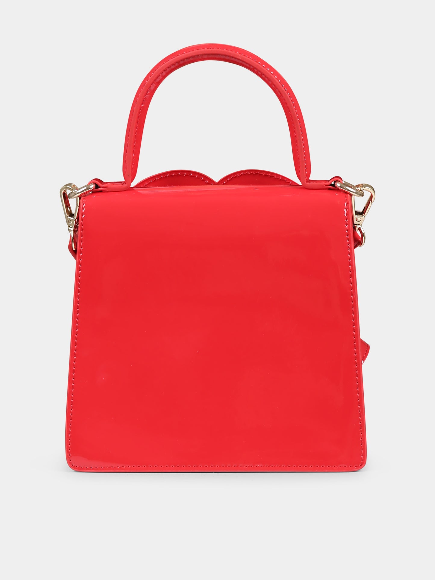 Borsa rossa per bambina con cuore e logo,Msgm Kids,F4MSJGBA149 040