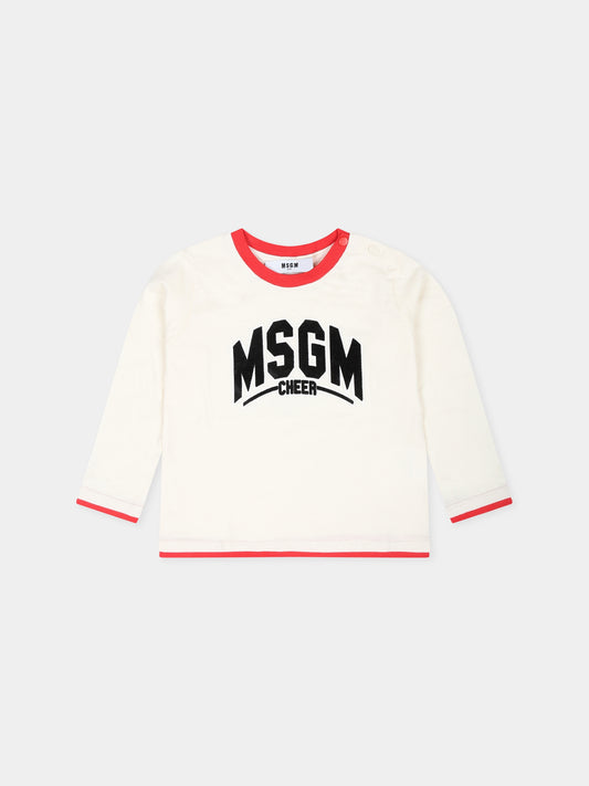 T-shirt navorio per neonato con logo,Msgm Kids,F4MSNBTH263 013