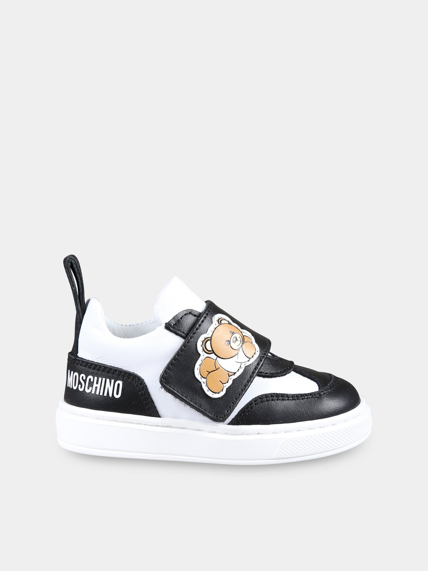 Sneakers bianche per bambini con Teddy Bear,Moschino Kids,78606 1