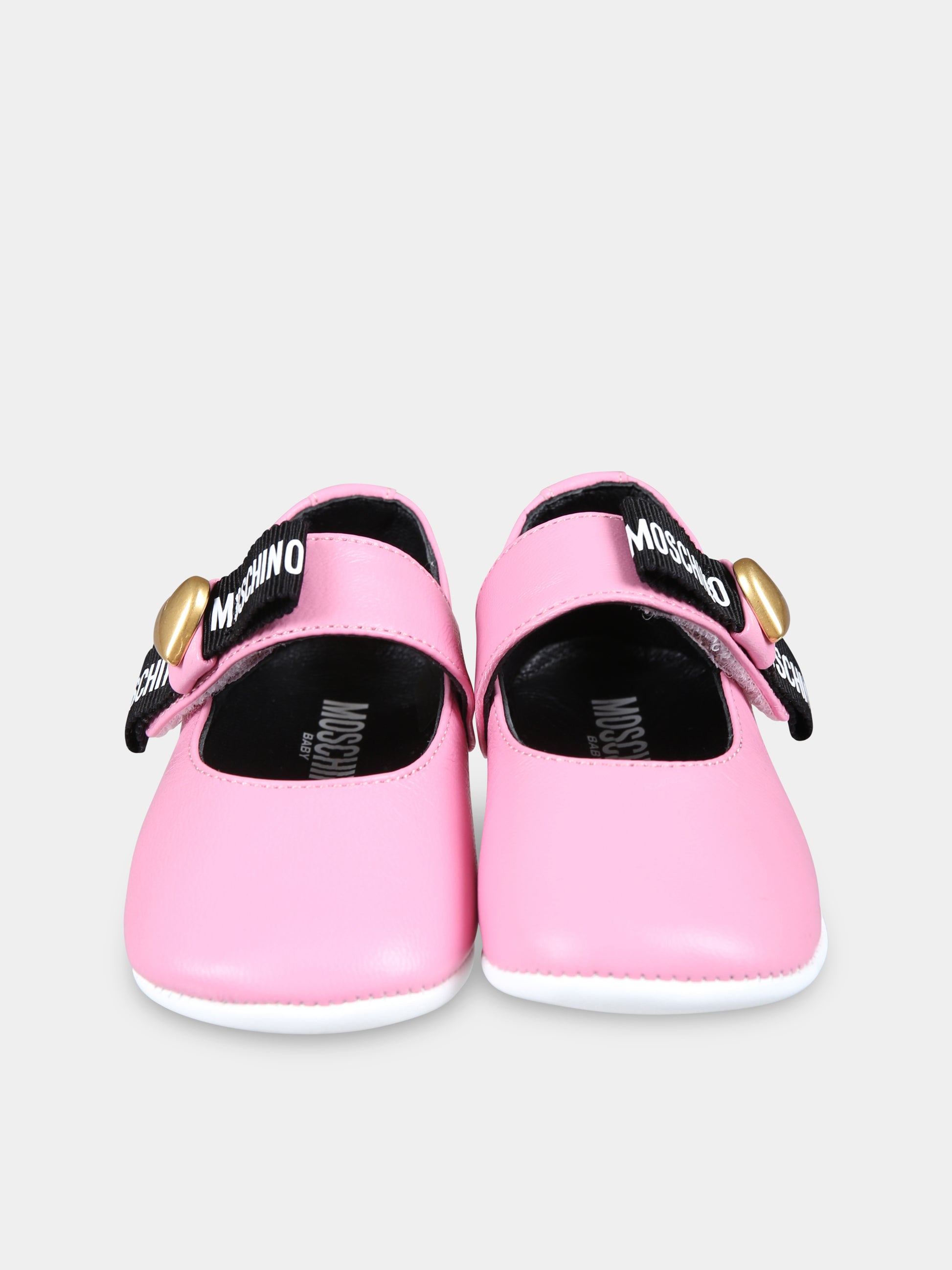 Ballerine rosa per neonata con cuore,Moschino Kids,78557 3