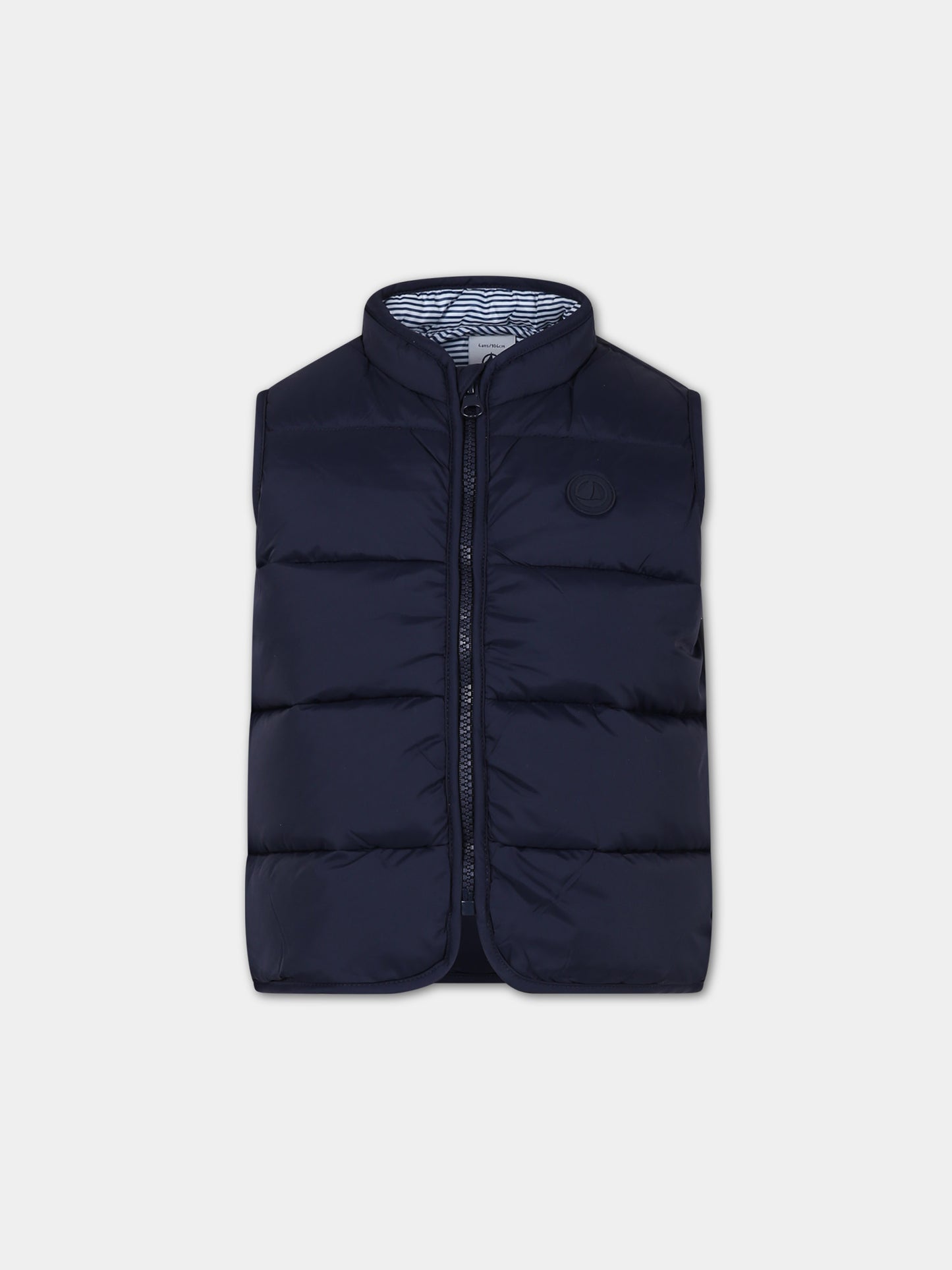 Gilet blu per neonato,Petit Bateau,A0B4U SMOKING 01