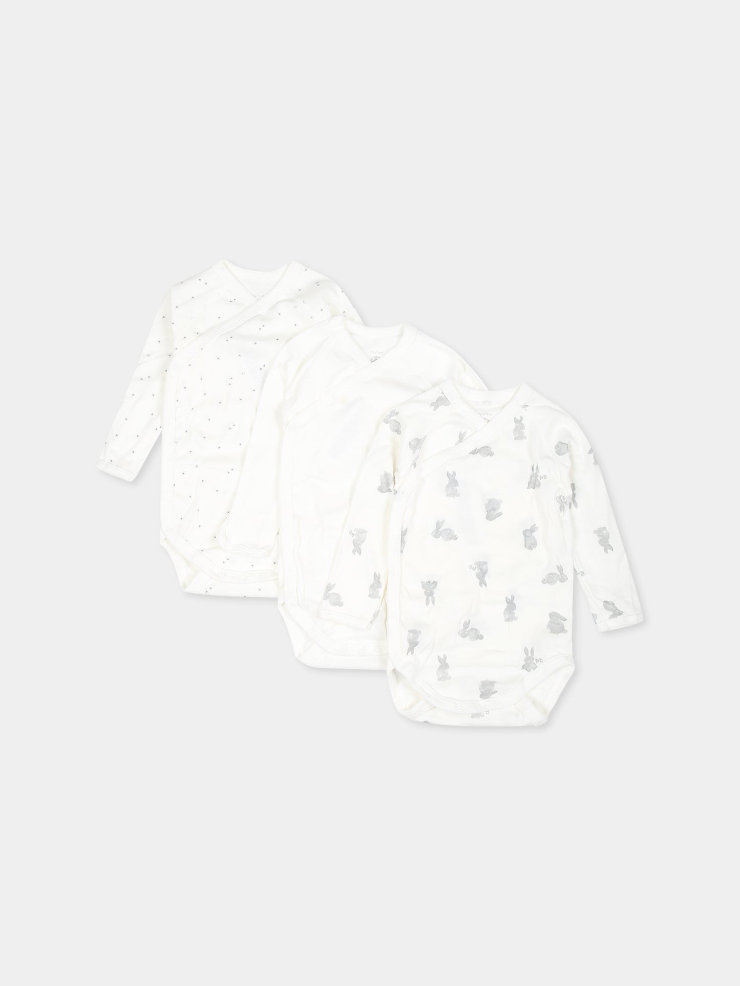 Set bianco per neonati con conigli e stelle,Petit Bateau,A0ASC VARIANTE 1 00