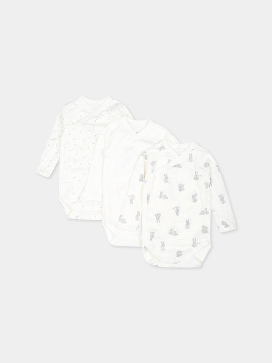 Set bianco per neonati con conigli e stelle,Petit Bateau,A0ASC VARIANTE 1 00