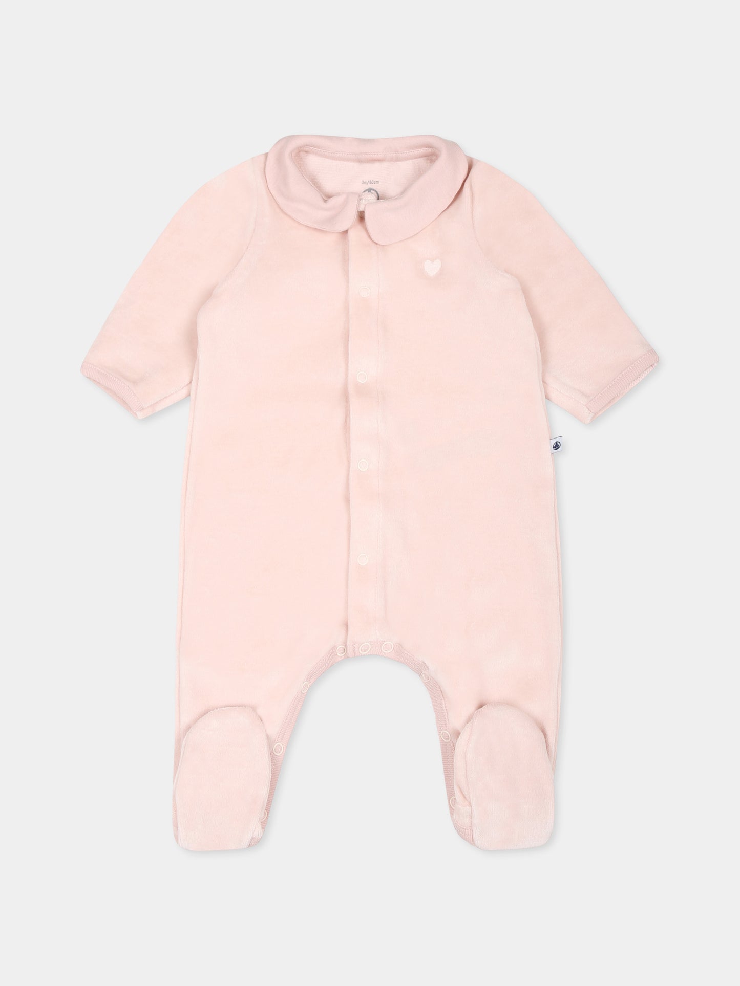 Tutina rosa per neonata con cuore,Petit Bateau,A0ATA SALINE 01