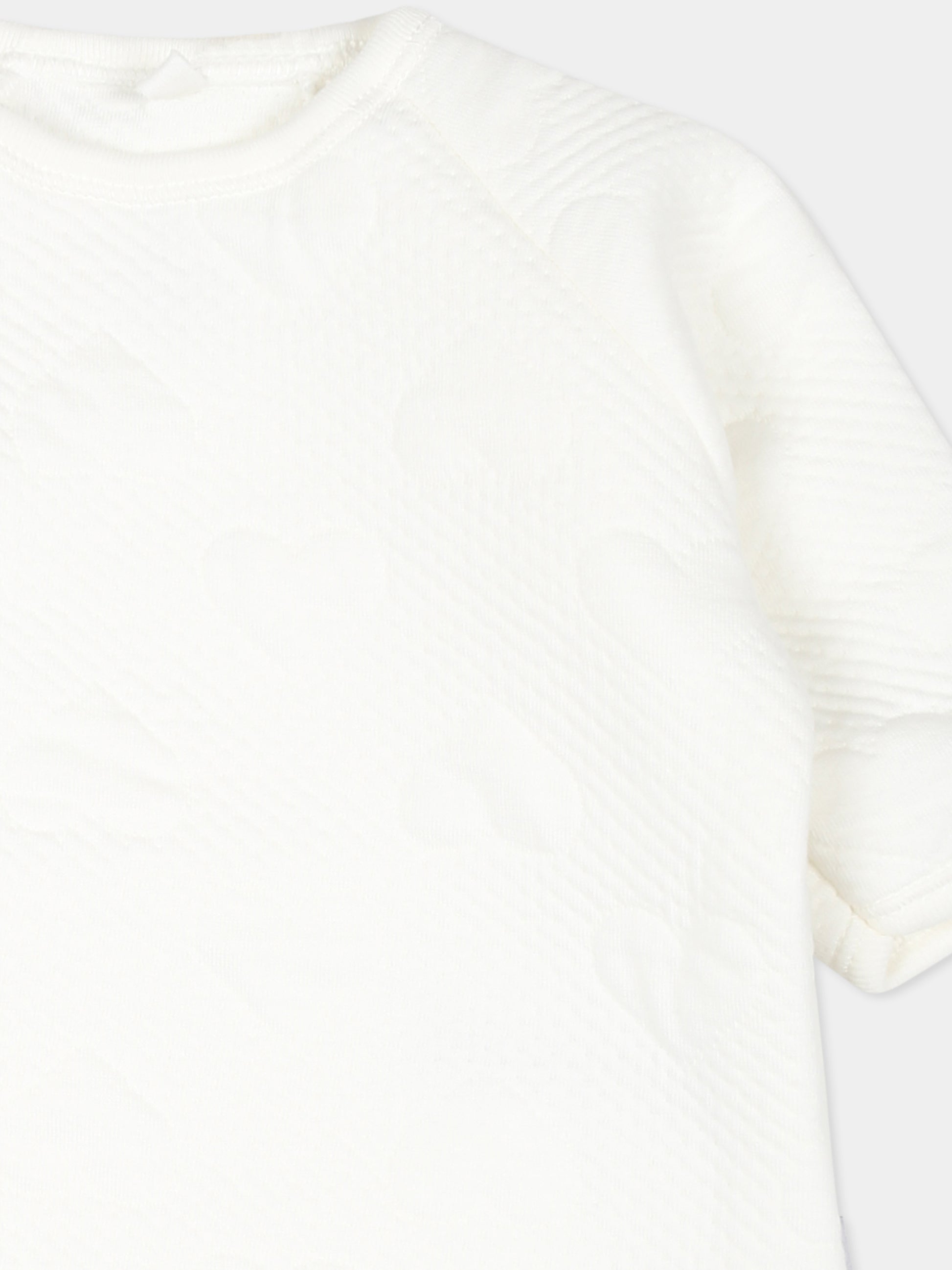 Tutina avorio in tubique per neonati,Petit Bateau,A0ASP MARSHMALLOW 01