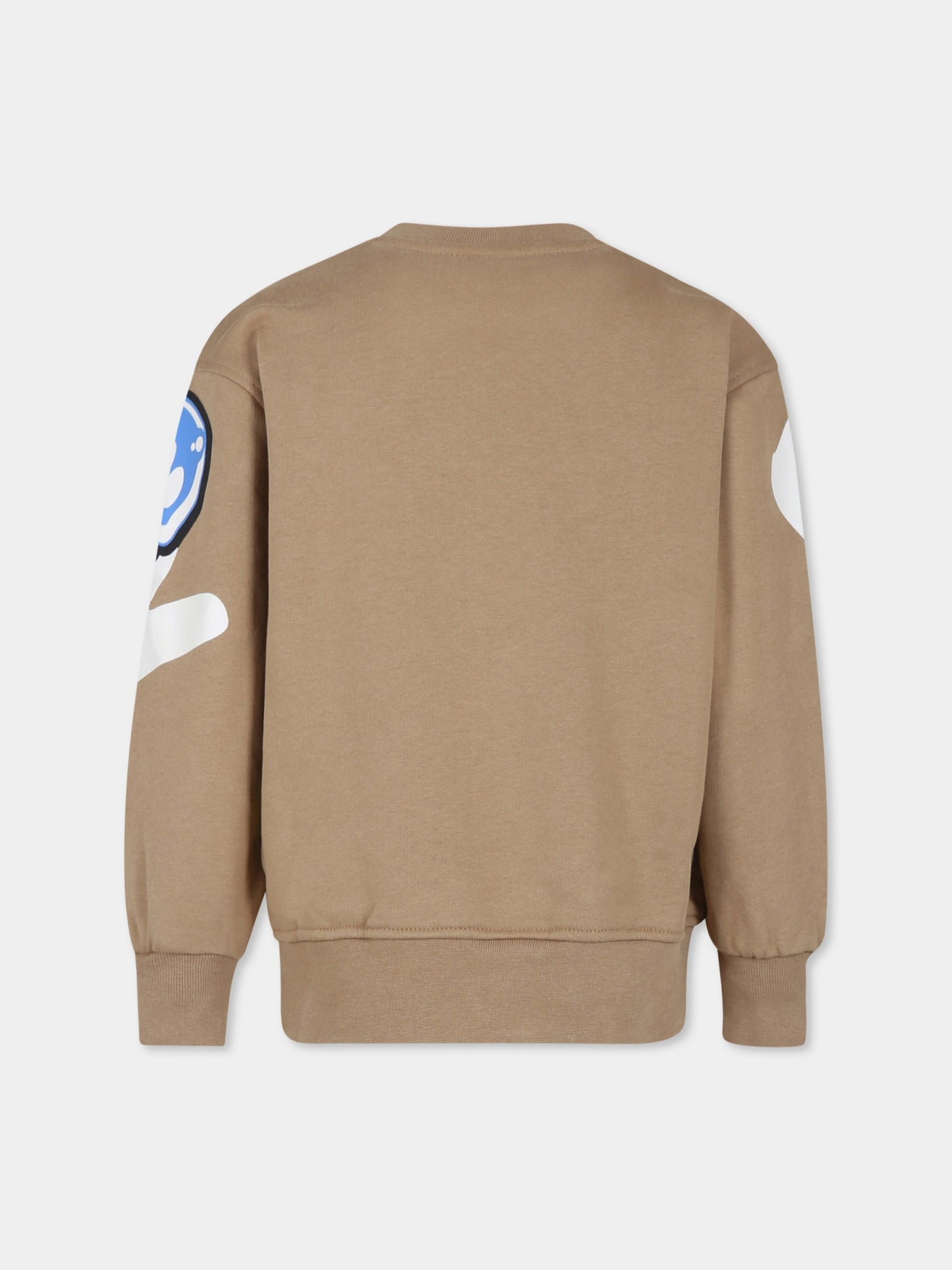 Beige sweatshirt for kids with logo