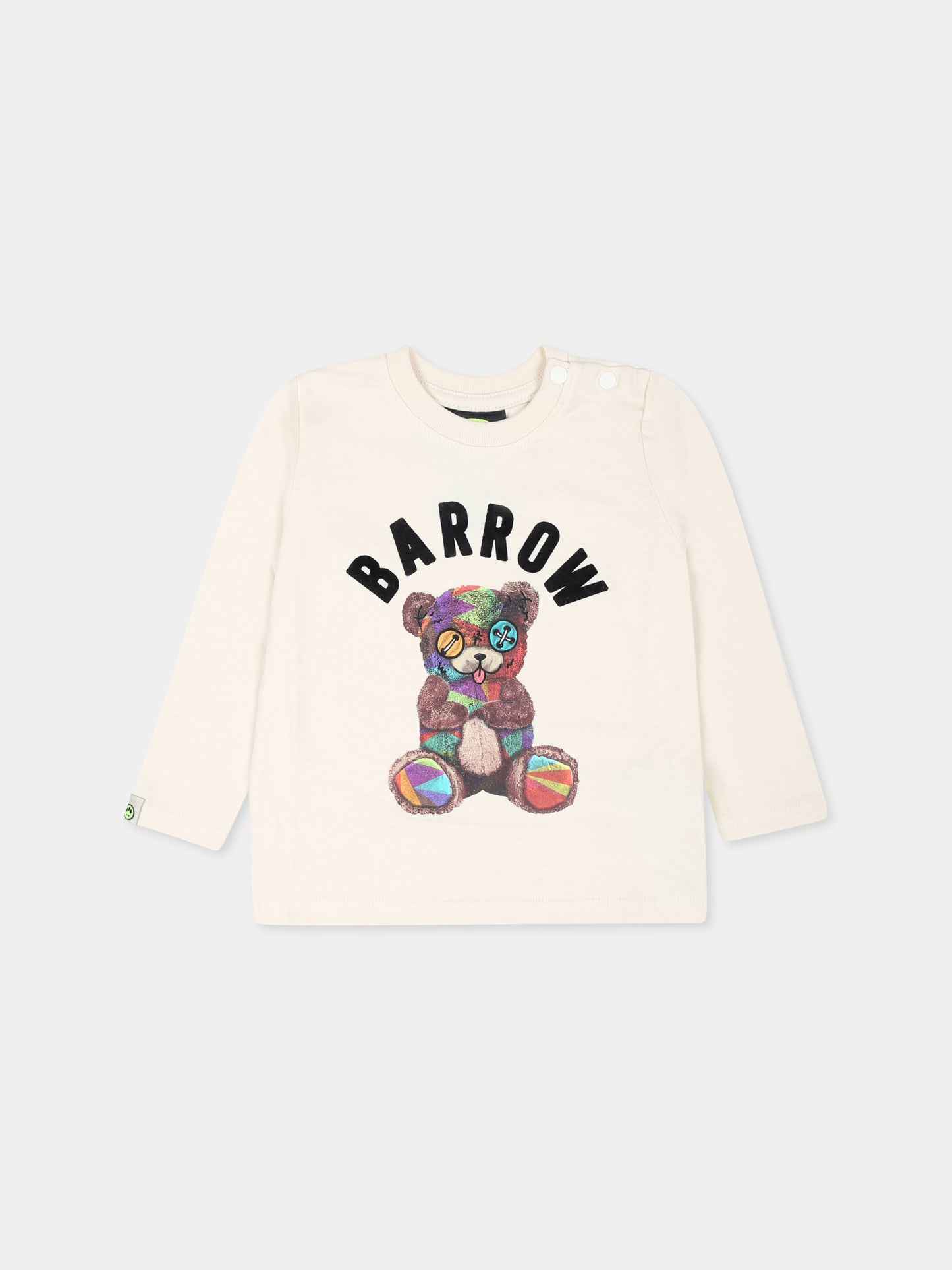 T-shirt avorio per neonati con stampa Bear,Barrow,F4BKUNTH118 013