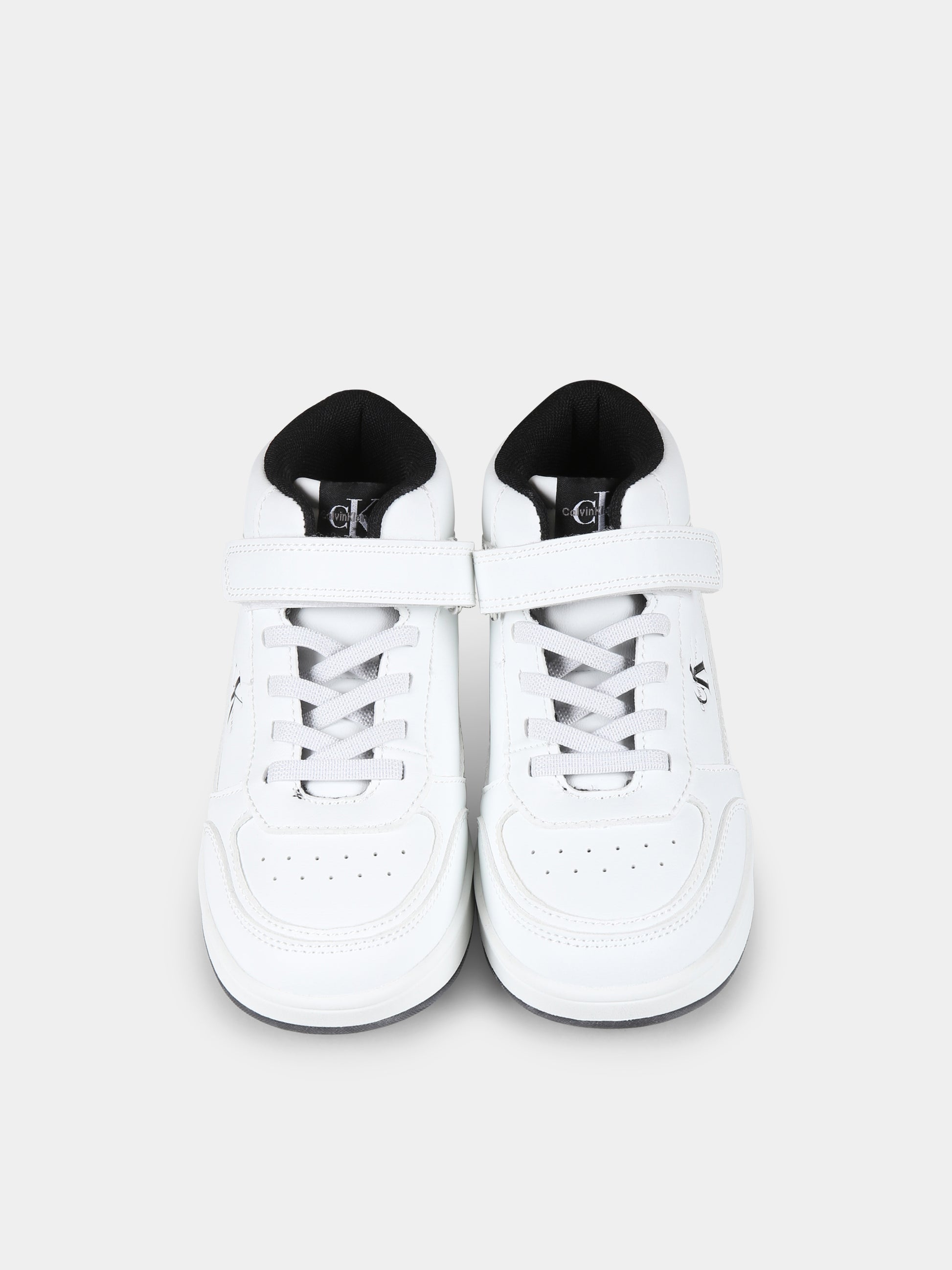 Sneakers bianche per bambini con logo,Calvin Klein Kids,V1X9 81049 1355100