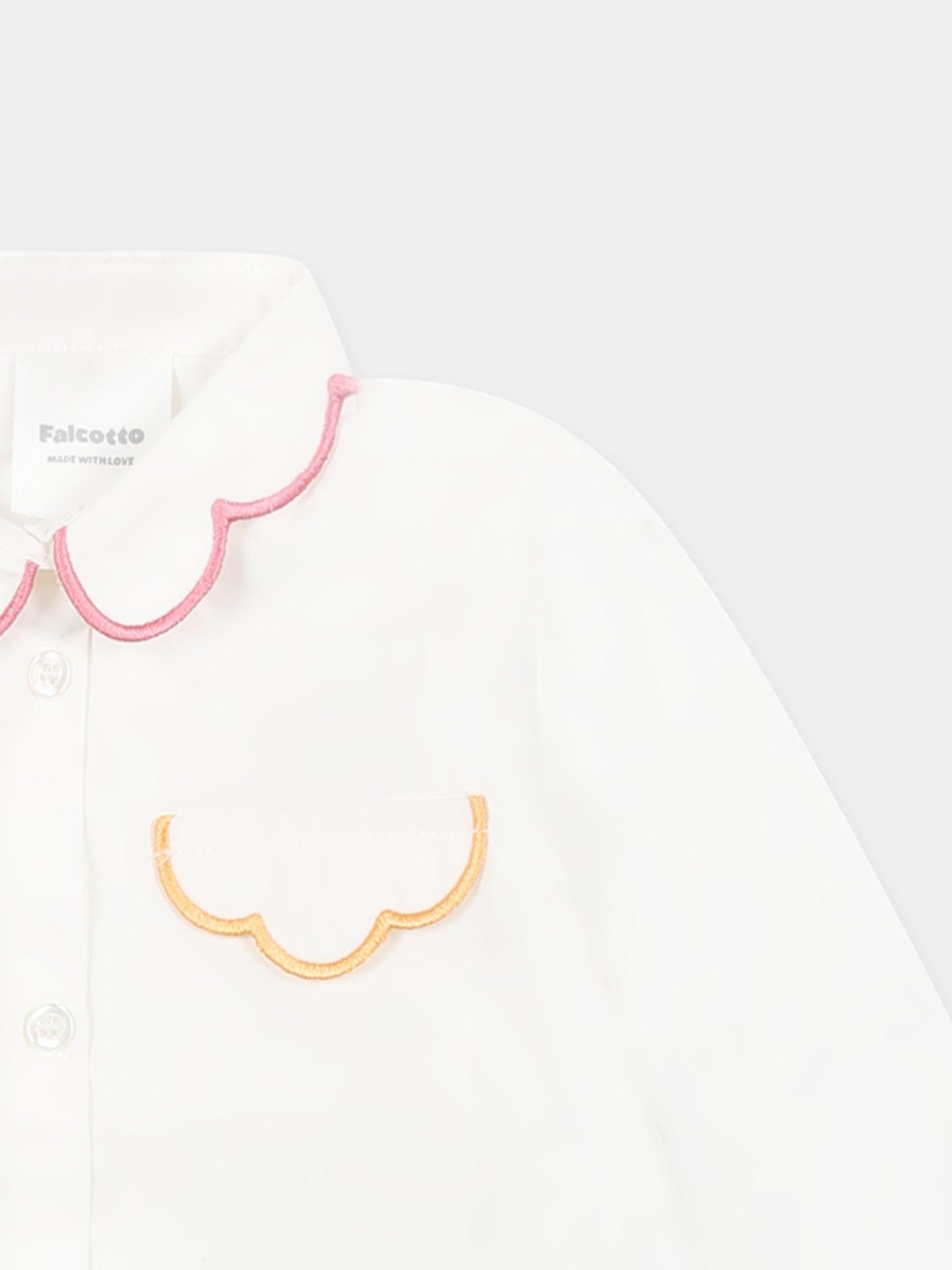 White shirt for baby girl with embroidery