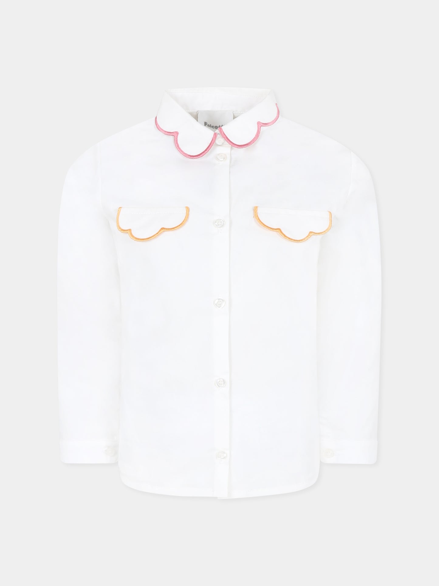 White shirt for girl with embroidery