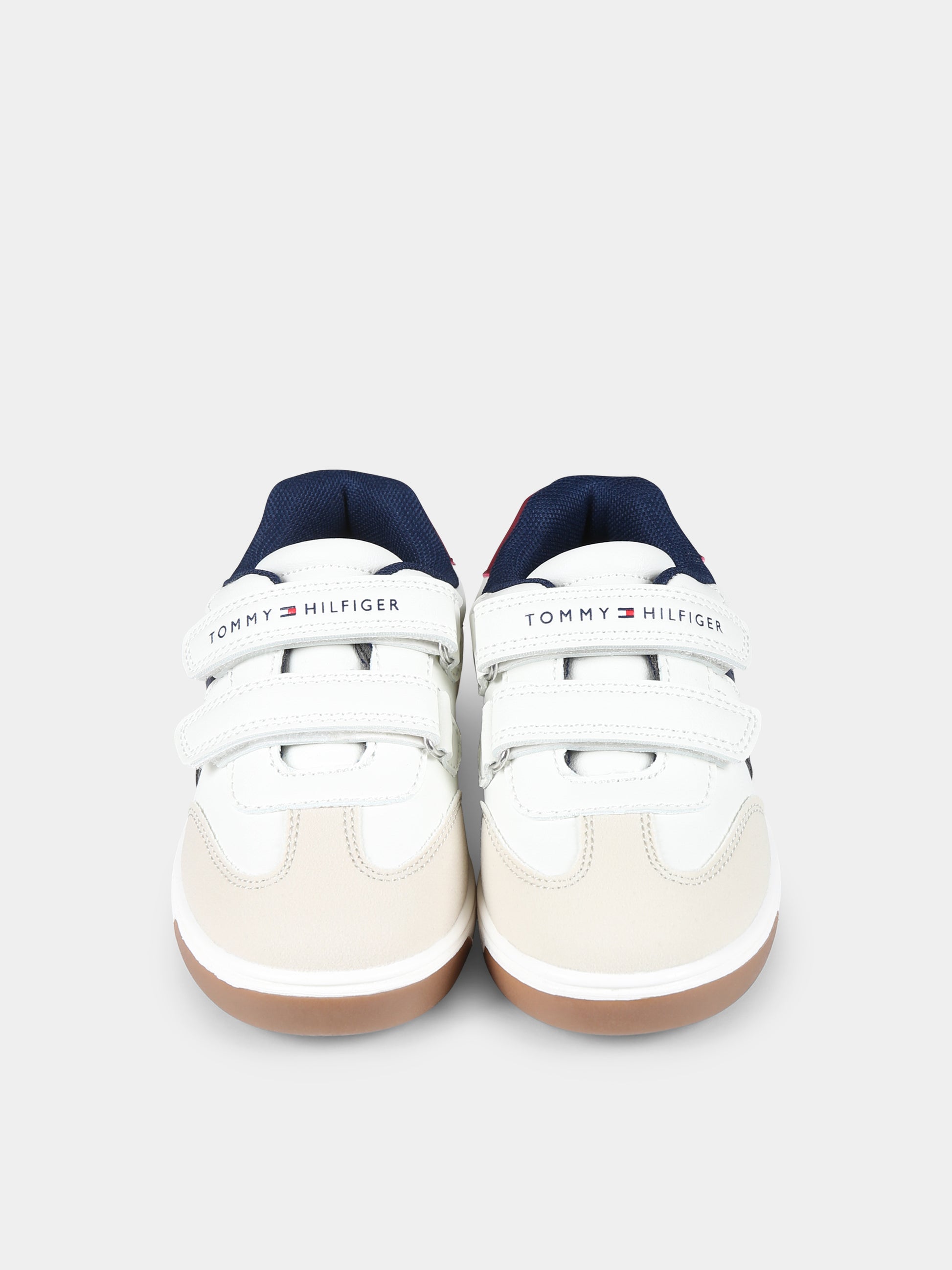 Sneakers avorio per bambini con logo,Tommy Hilfiger Junior,T1X9 33624 1269B057