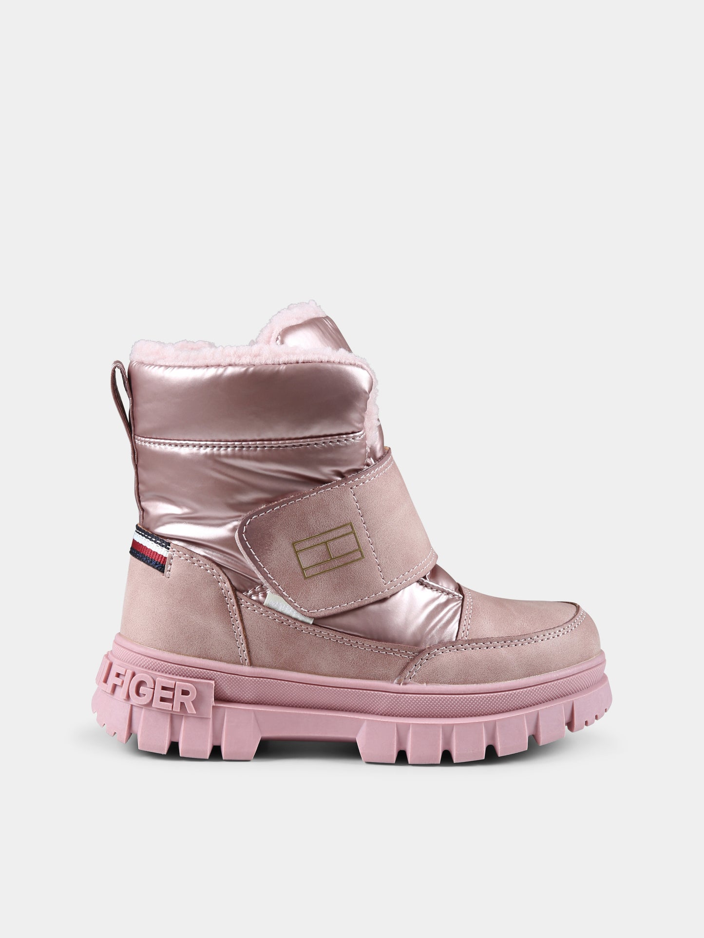 Stivali da neve rosa per bambina con bandierina,Tommy Hilfiger Junior,T1A5 33607 1492302