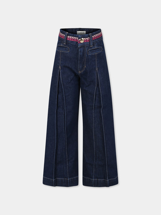 Jeans blu per bambina con logo,Lanvin Petite,N30101 Z28