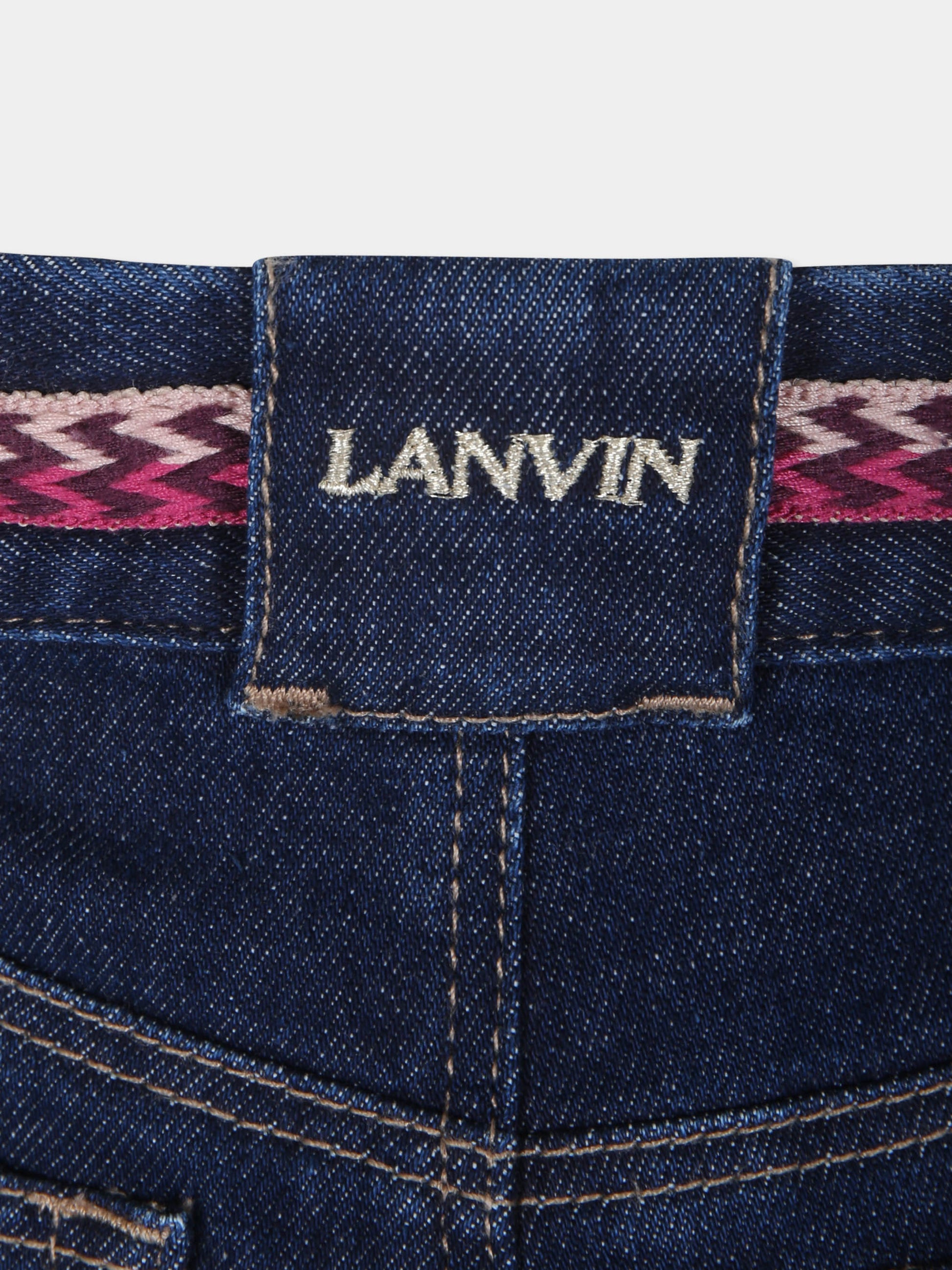 Jeans blu per bambina con logo,Lanvin Petite,N30101 Z28