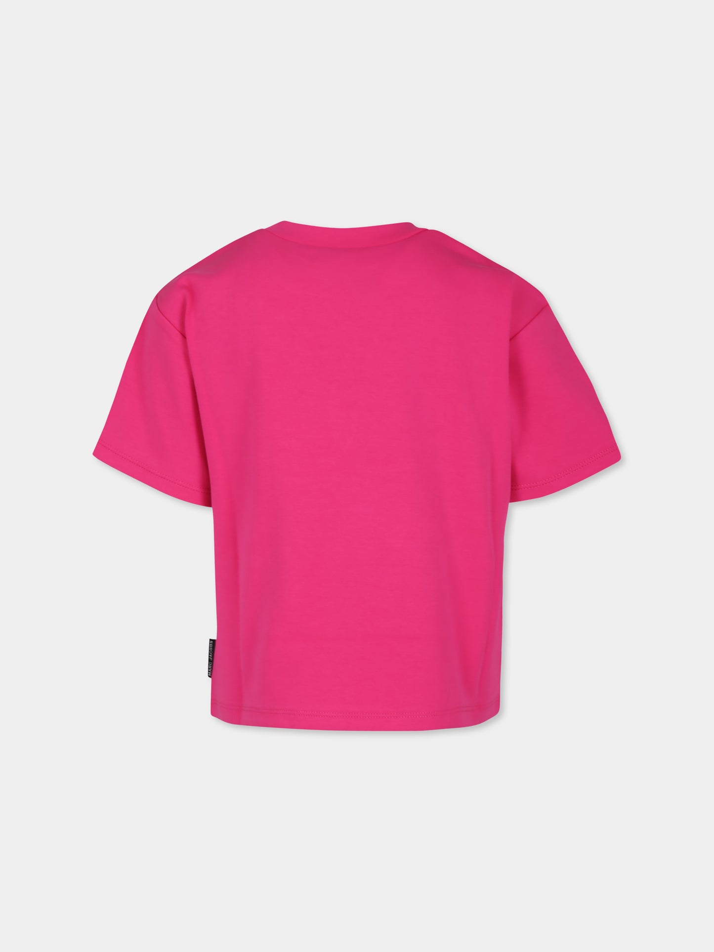 T-shirt fucsia per bambina con stampa borsa,Marc Jacobs,W60388 433