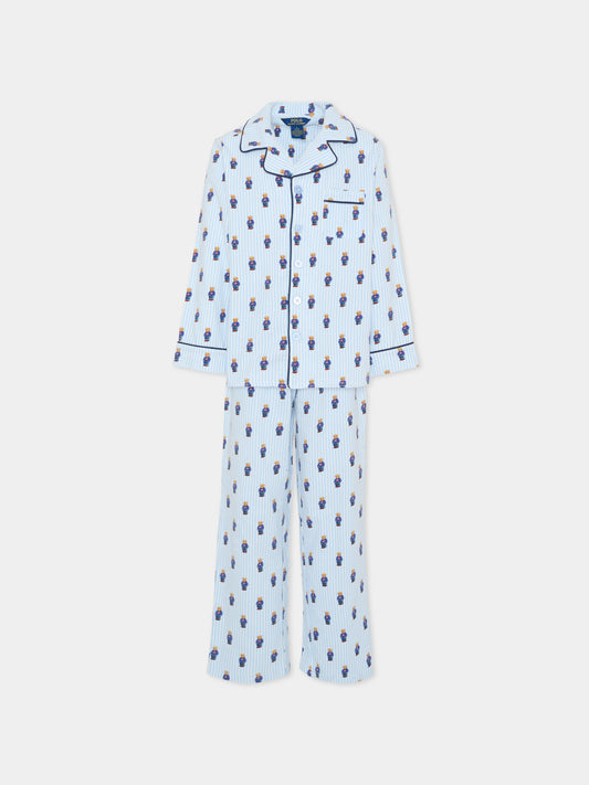 Light blue pajamas for boy with Polo Bear