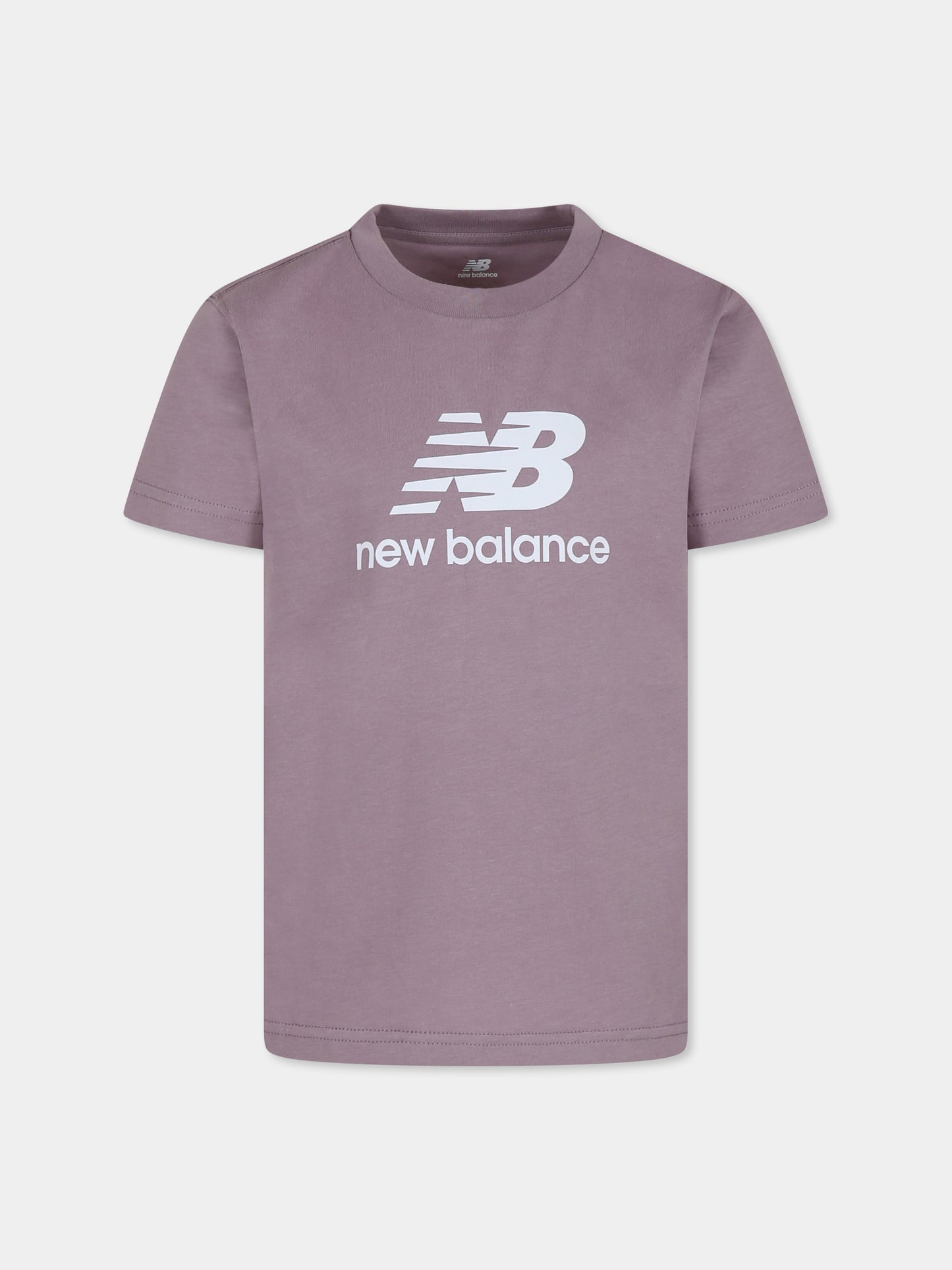 T-shirt viola per bambina con logo,New Balance,24W NBLAKG0008 LAKG0008 ICW