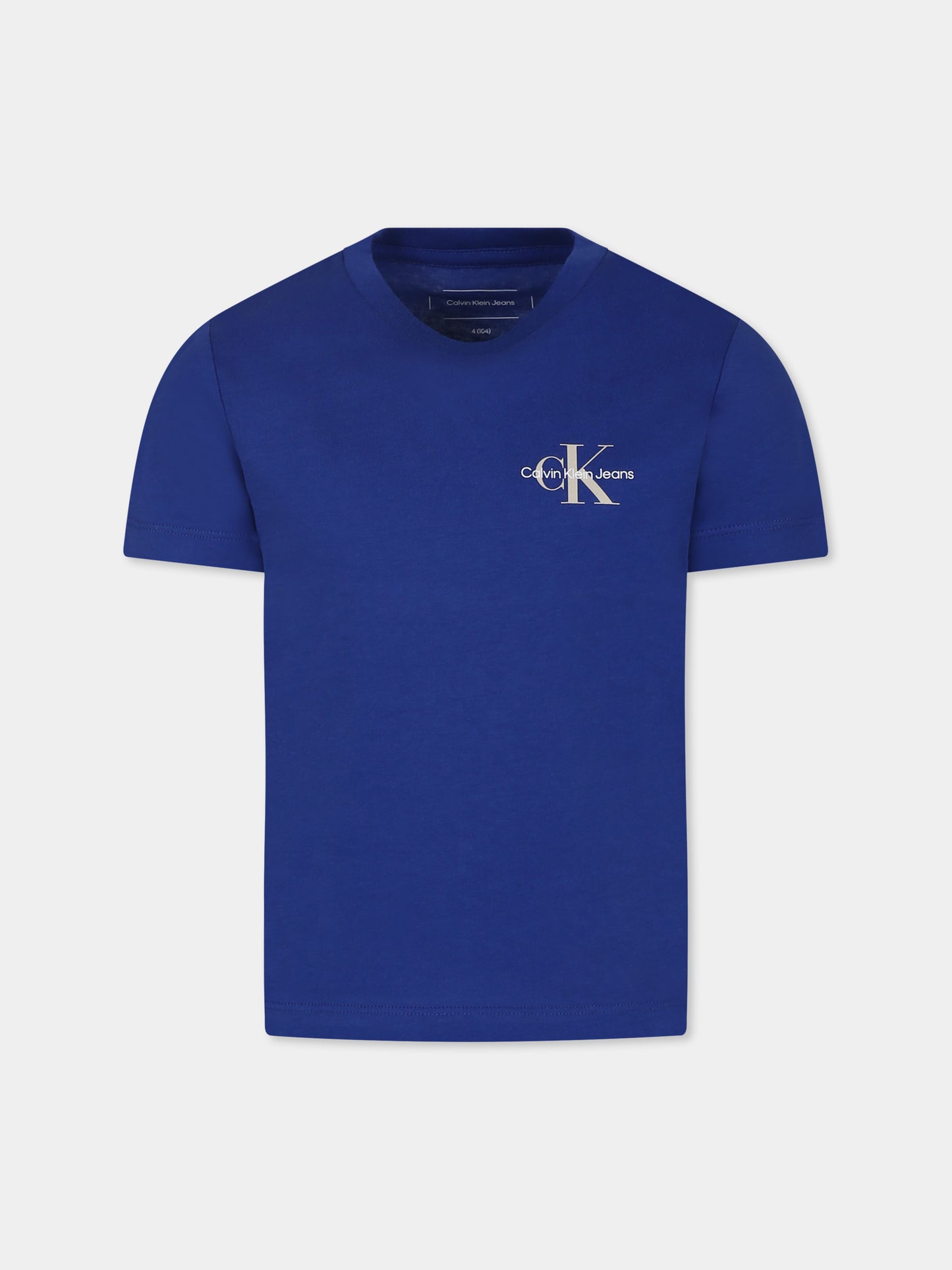 T-shirt azzurra per bambini con logo,Calvin Klein Kids,IU0IU00678 C6Z