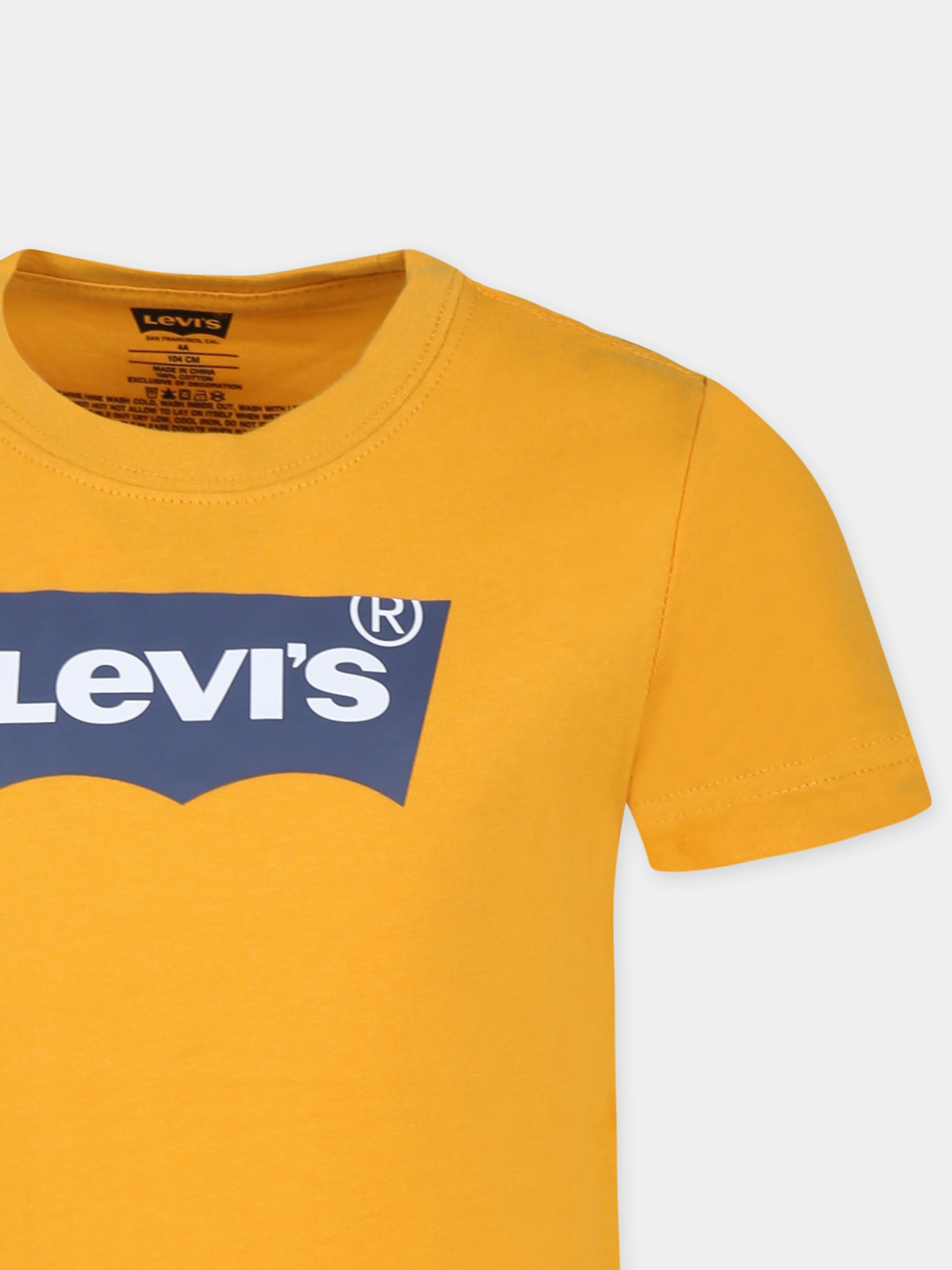 T-shirt gialla per bambino con logo,Levi's Kids,8E8157 N7J