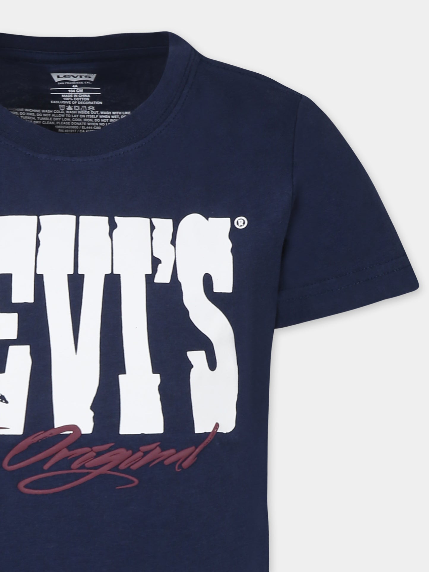 T-shirt blu per bambino con logo,Levi's Kids,8EL444 C8D