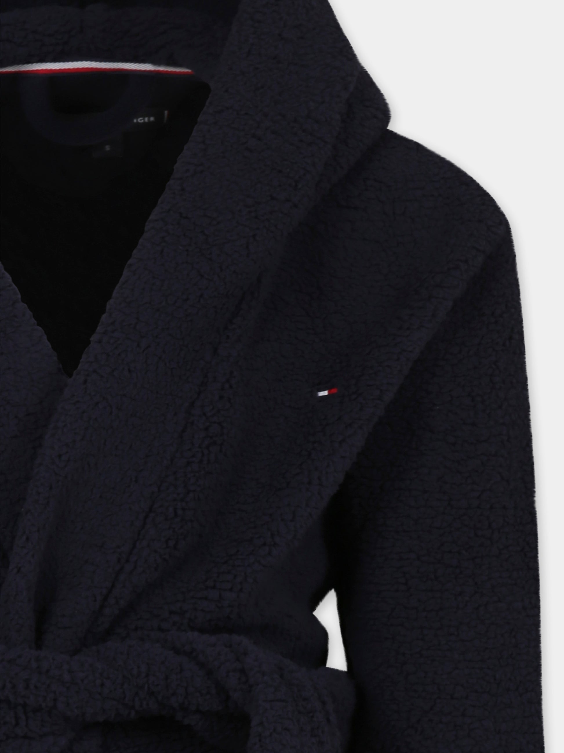 Accappatoio blu per bambini con logo e bandierina,Tommy Hilfiger Junior,UK0UK00072 DW5