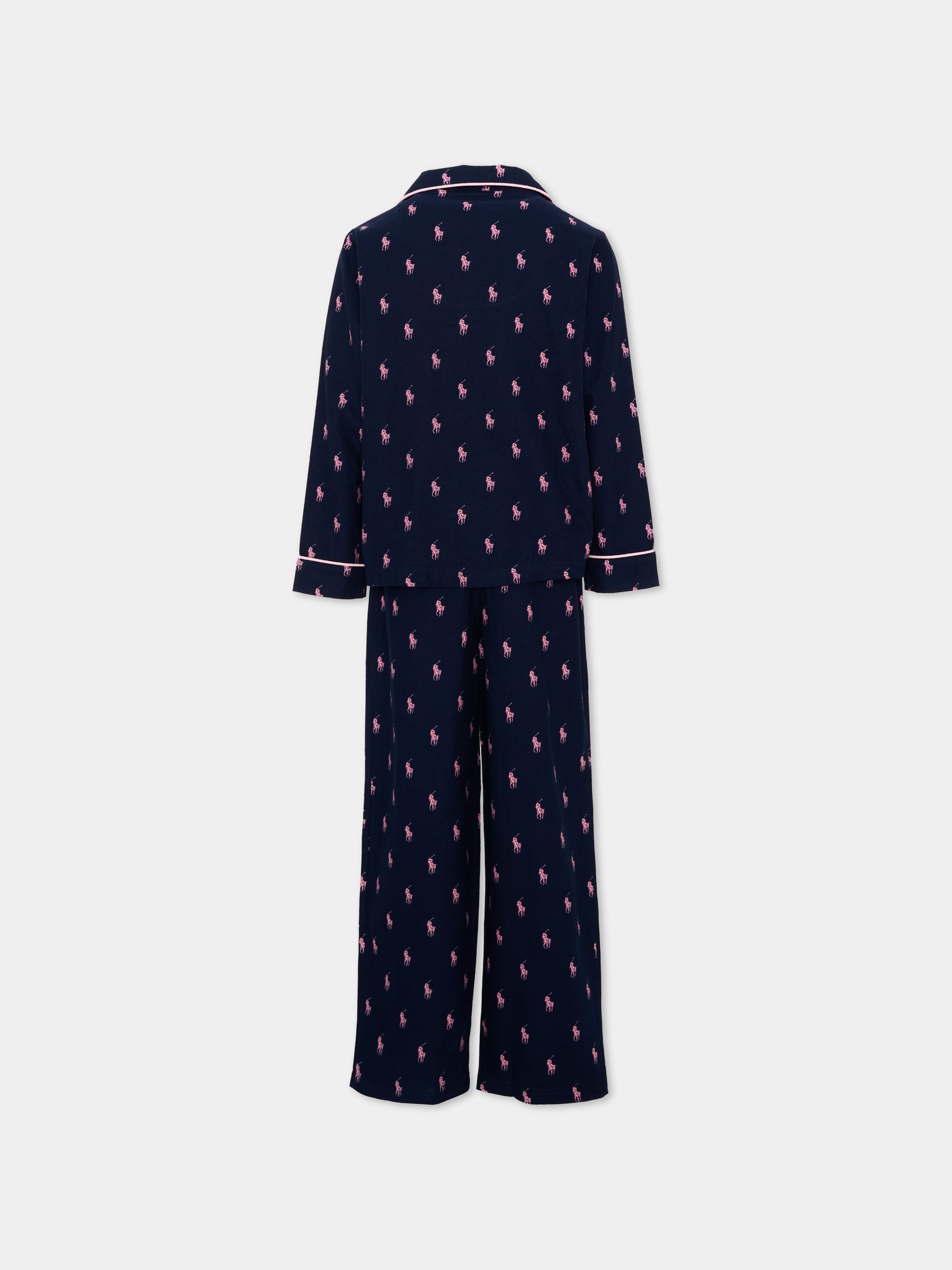 Pigiama blu per bambino con Pony,Ralph Lauren Kids,3P0150 BCV