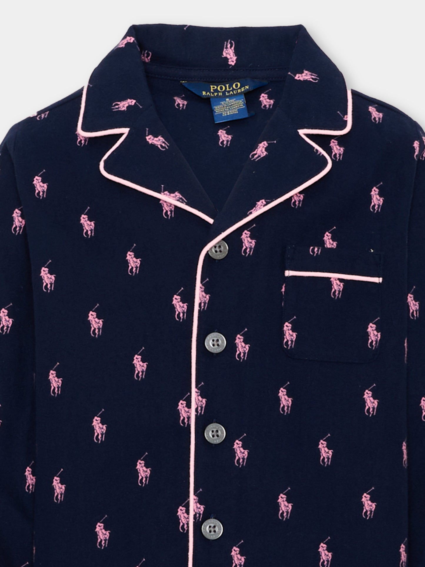Pigiama blu per bambino con Pony,Ralph Lauren Kids,3P0150 BCV