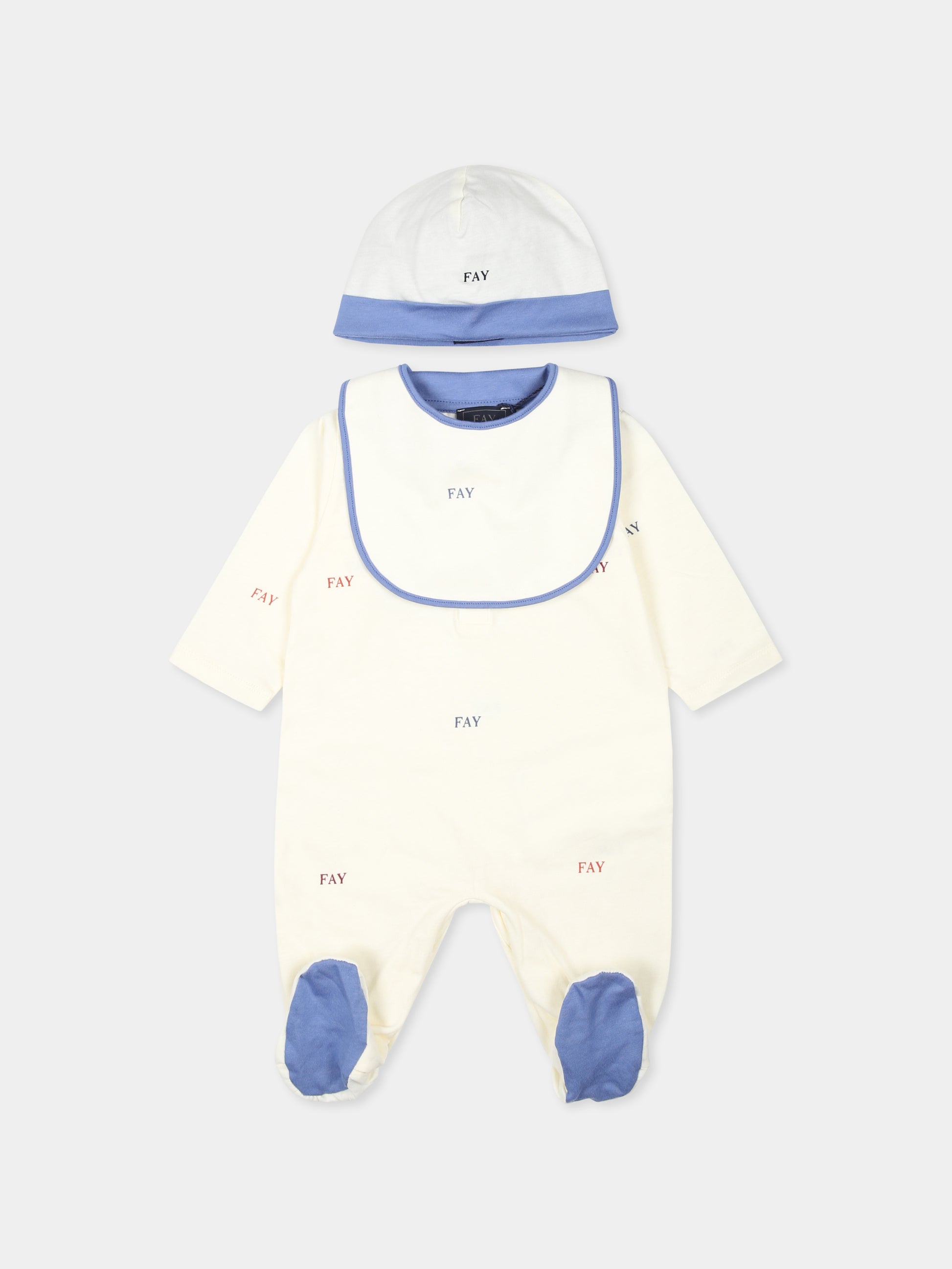 Set tutina avorio per neonato con logo,Fay Kids,FVB510 Z2643 102MC