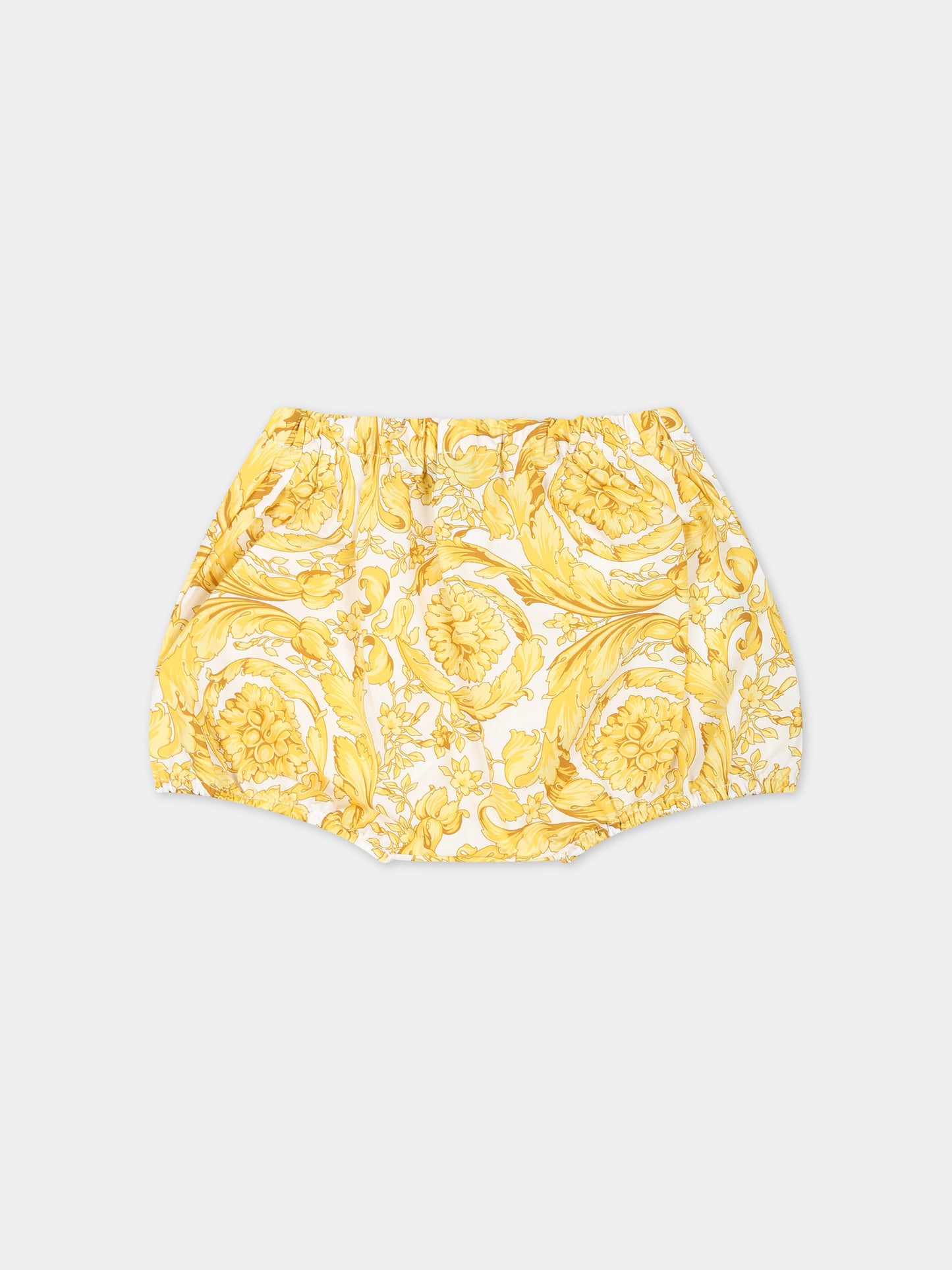 Completo bianco per neonata con stampa barocco,Versace,1012721 1A10097 2W110