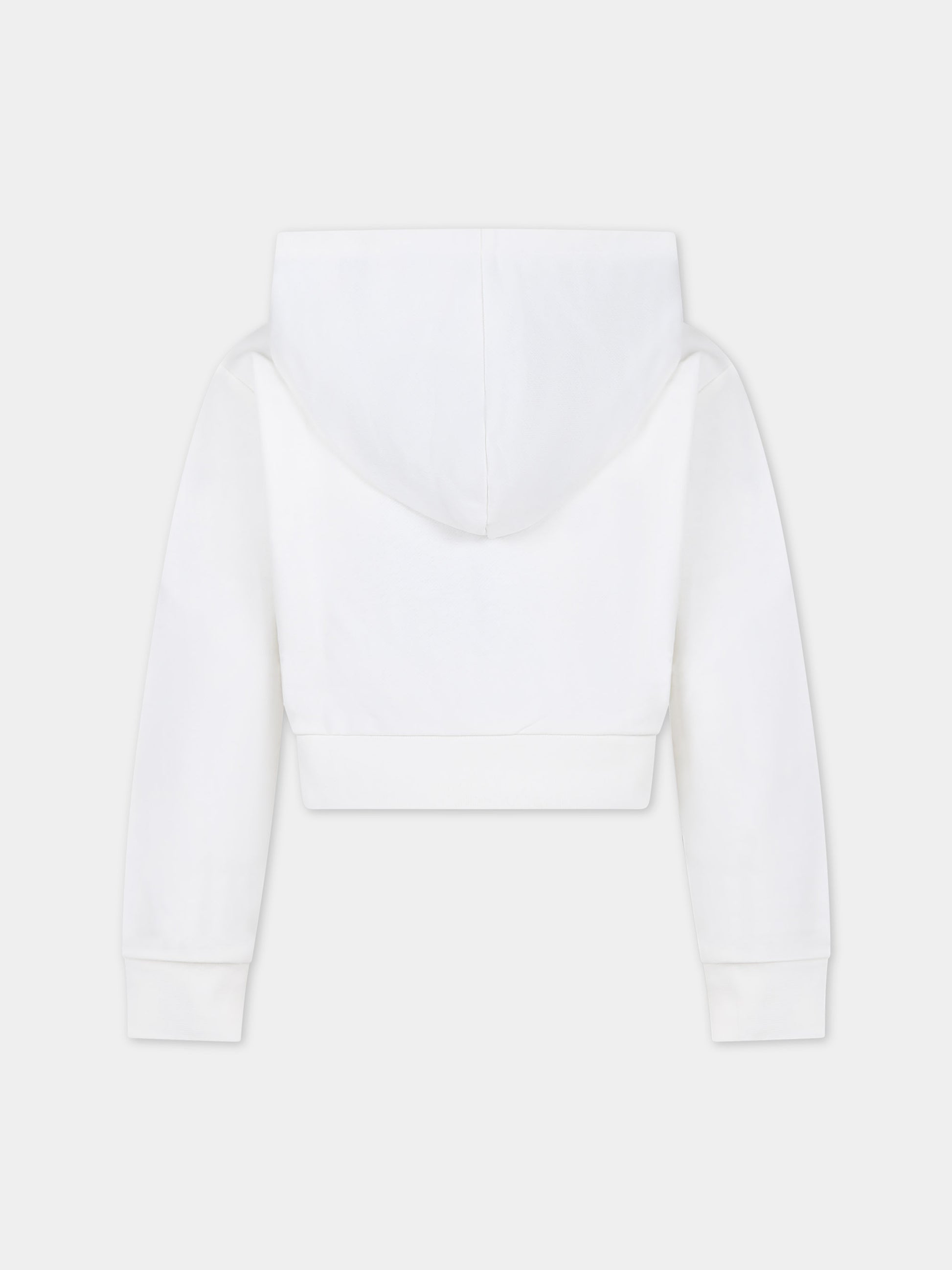 Felpa crop bianca per bambina con logo Versace,Versace,1005239 1A09693 2W070