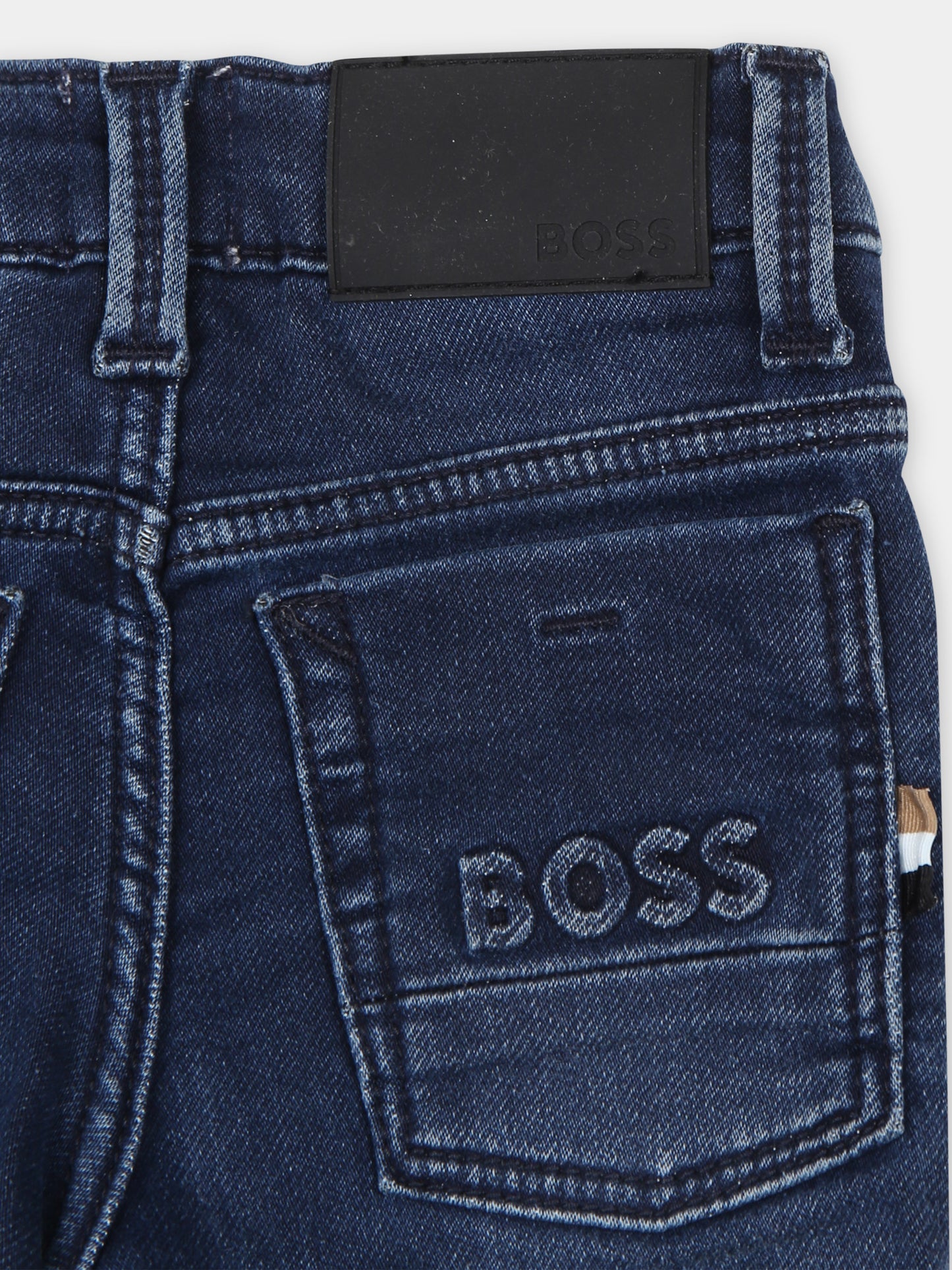 Jeans blu per neonato con logo,Boss,J04470 Z07