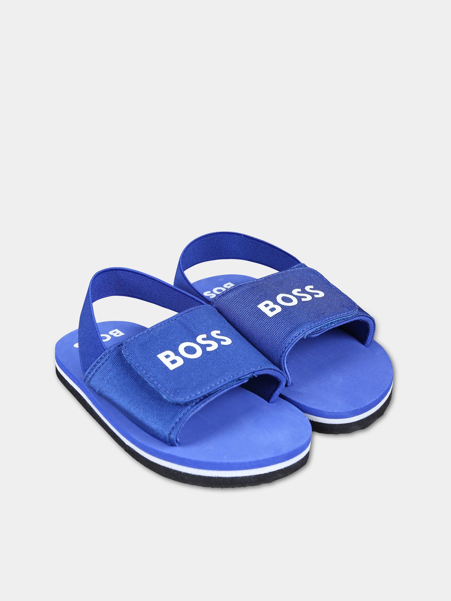 Sandali blu per bambino con logo,Boss,J09188 79B