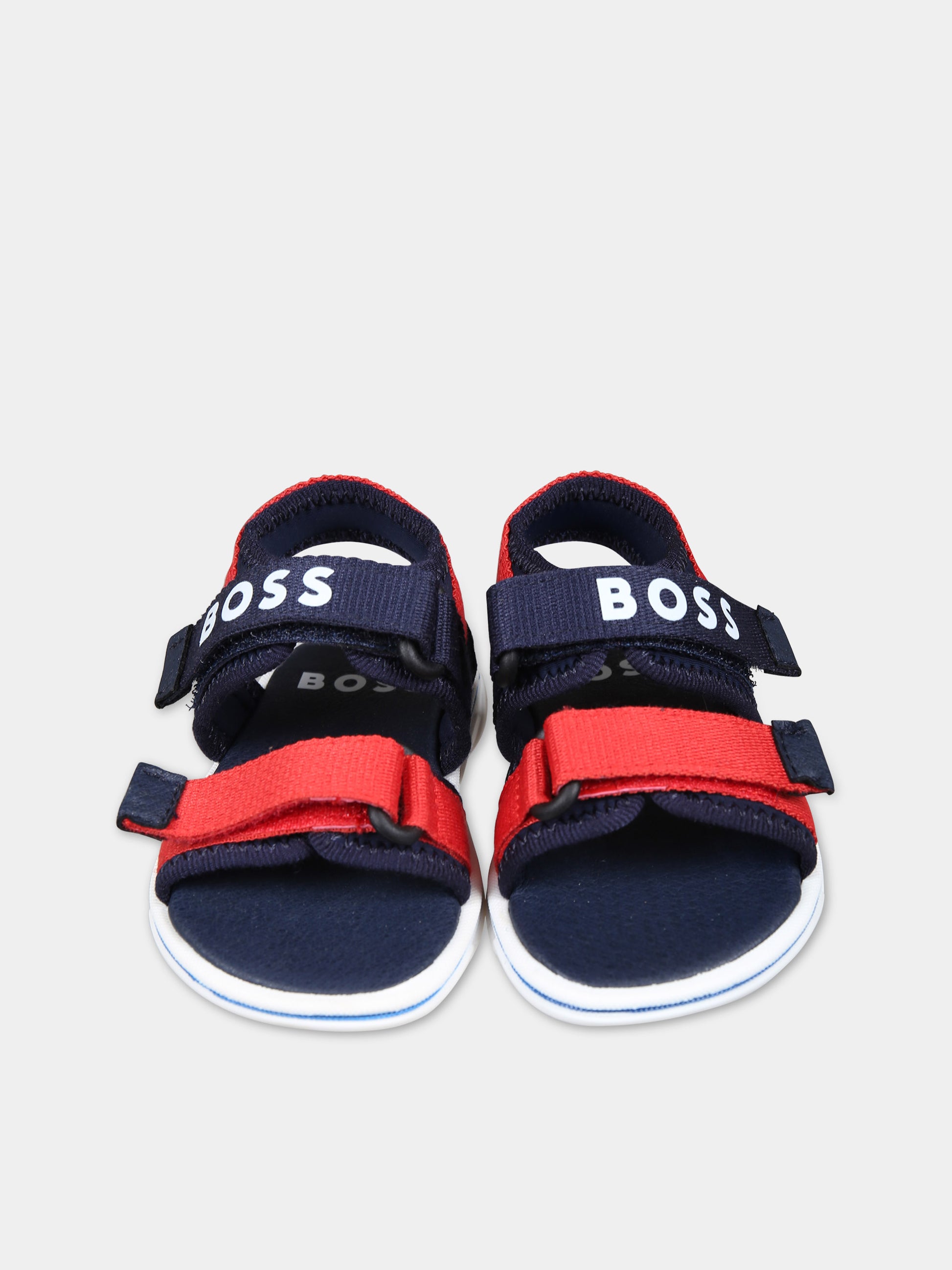 Sandali blu per neonato con logo,Boss,J09191 849