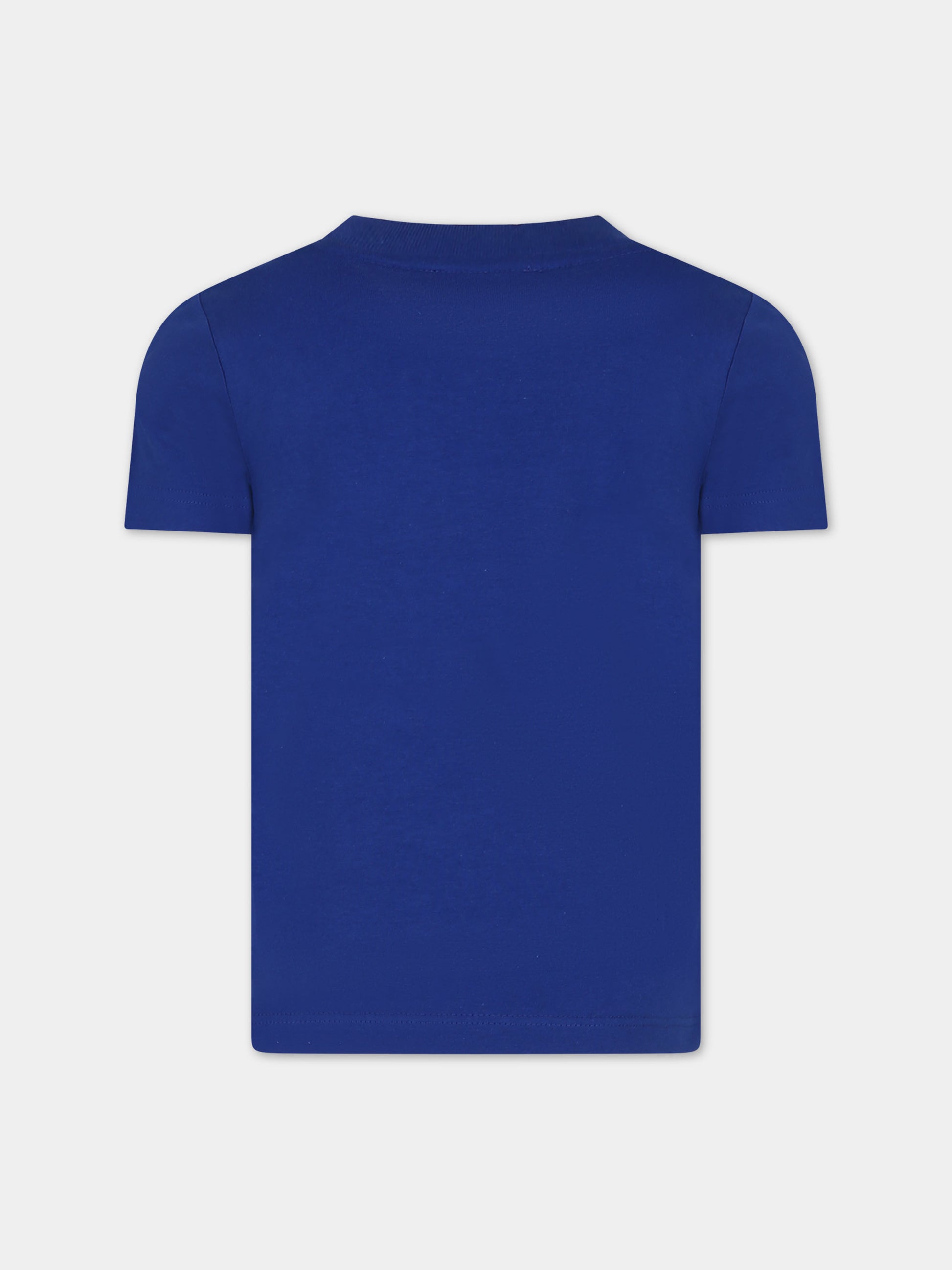 T-shirt blu per bambini con stampa logo,Marc Jacobs,W55001 865