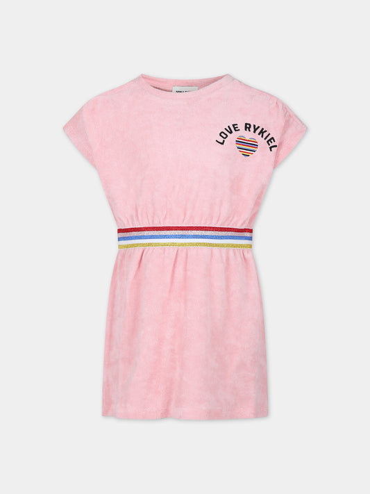 Vestito rosa per bambina con logo,Sonia Rykiel Paris,A12016 45T
