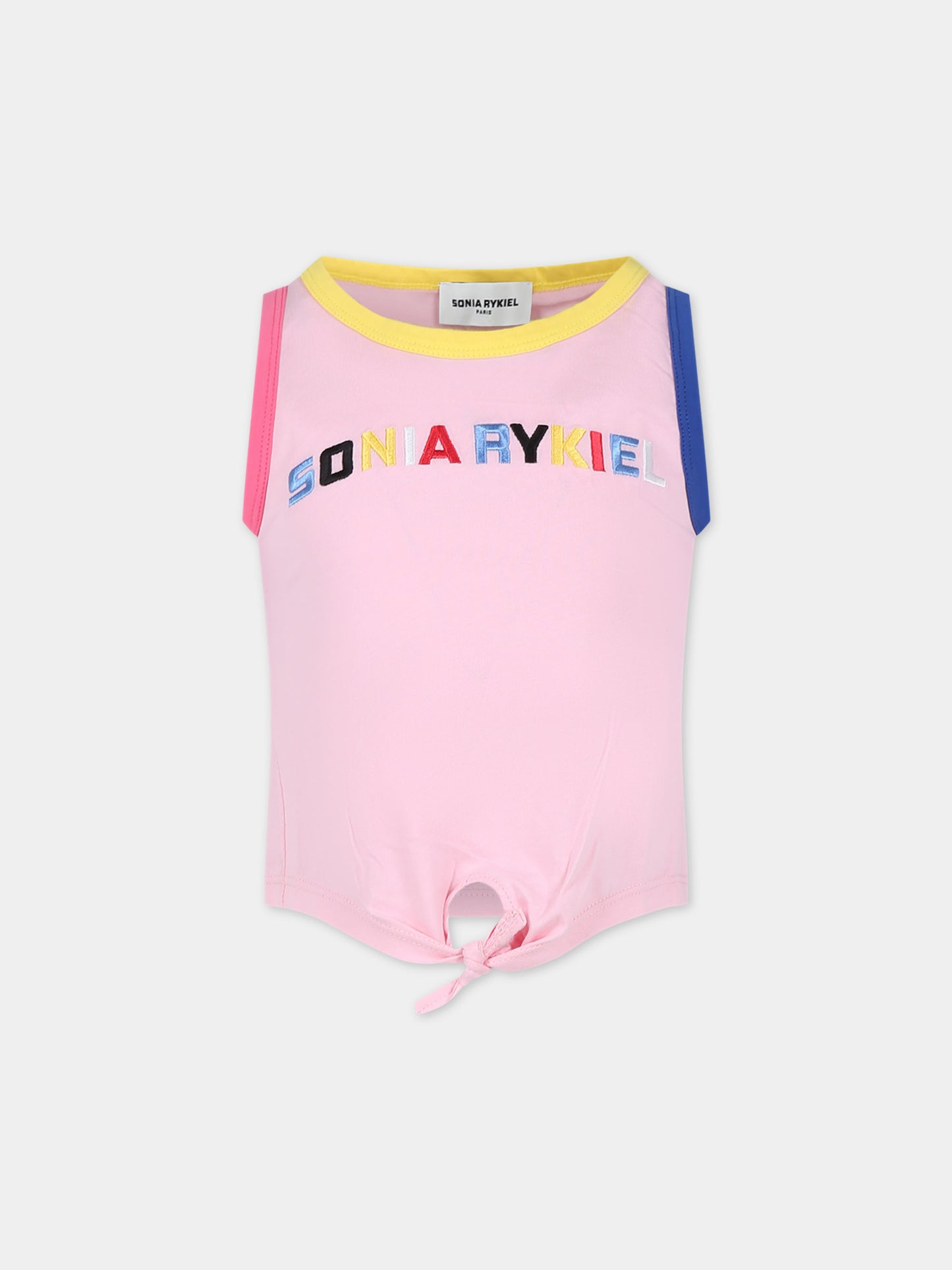 Canotta rosa per bambina con logo,Sonia Rykiel Paris,A15006 45T