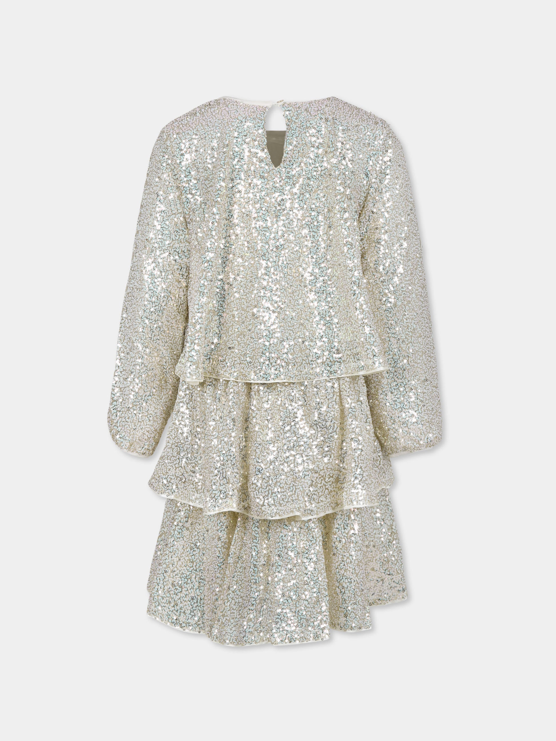 Vestito oro per bambina con paillettes,Billieblush,U20547 Z99