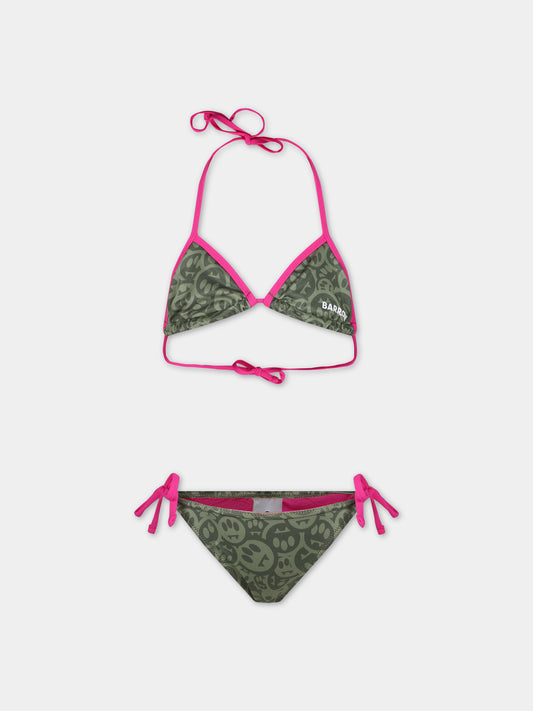 Bikini verde per bambina con stampa smile,Barrow,S4BKJGSB158 082