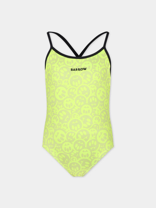 Costume giallo per bambina con stampa smile,Barrow,S4BKJGSM155 023