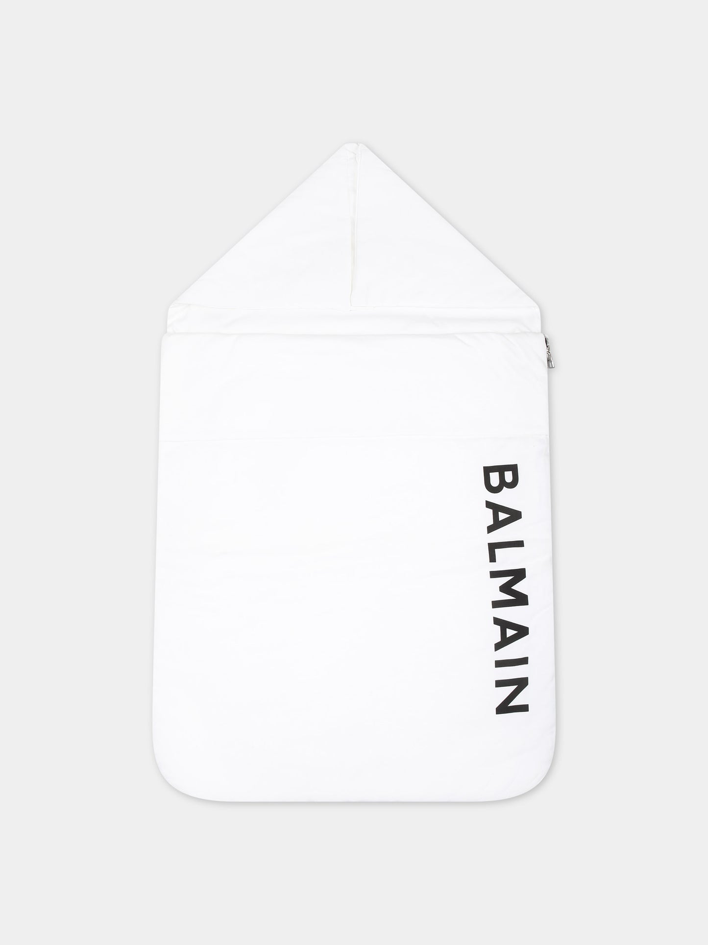 Sacco nanna bianco per neonati con logo,Balmain Kids,6Q0B40 J0006 100NE